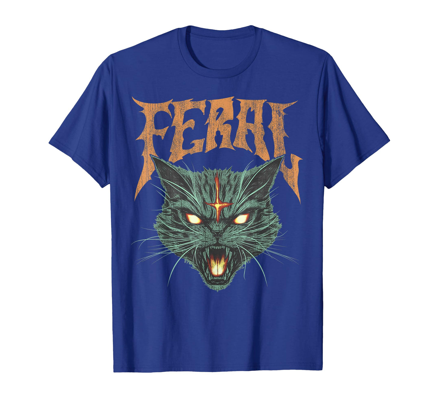 Vintage Retro Feral Cat Graphic Tee T-Shirt