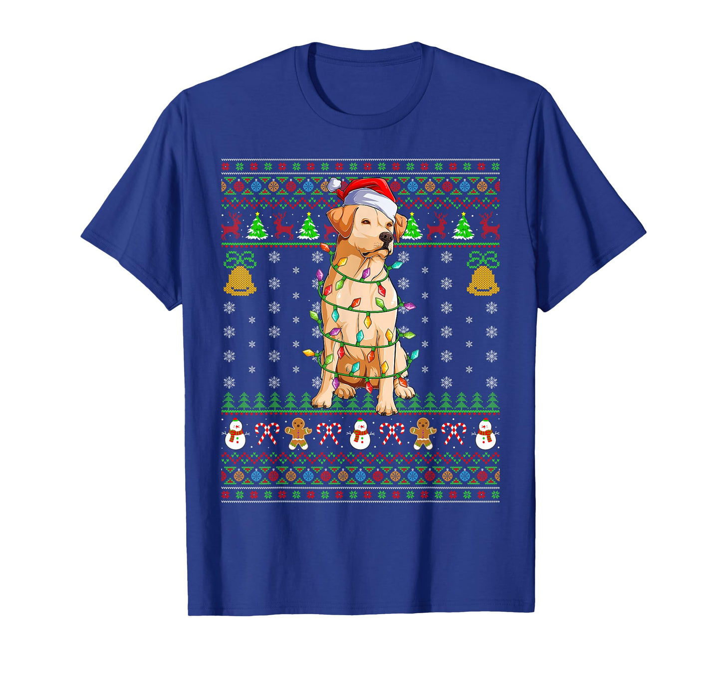 Labrador Retriever Dog Christmas Lights Ugly Sweaters Xmas T-Shirt