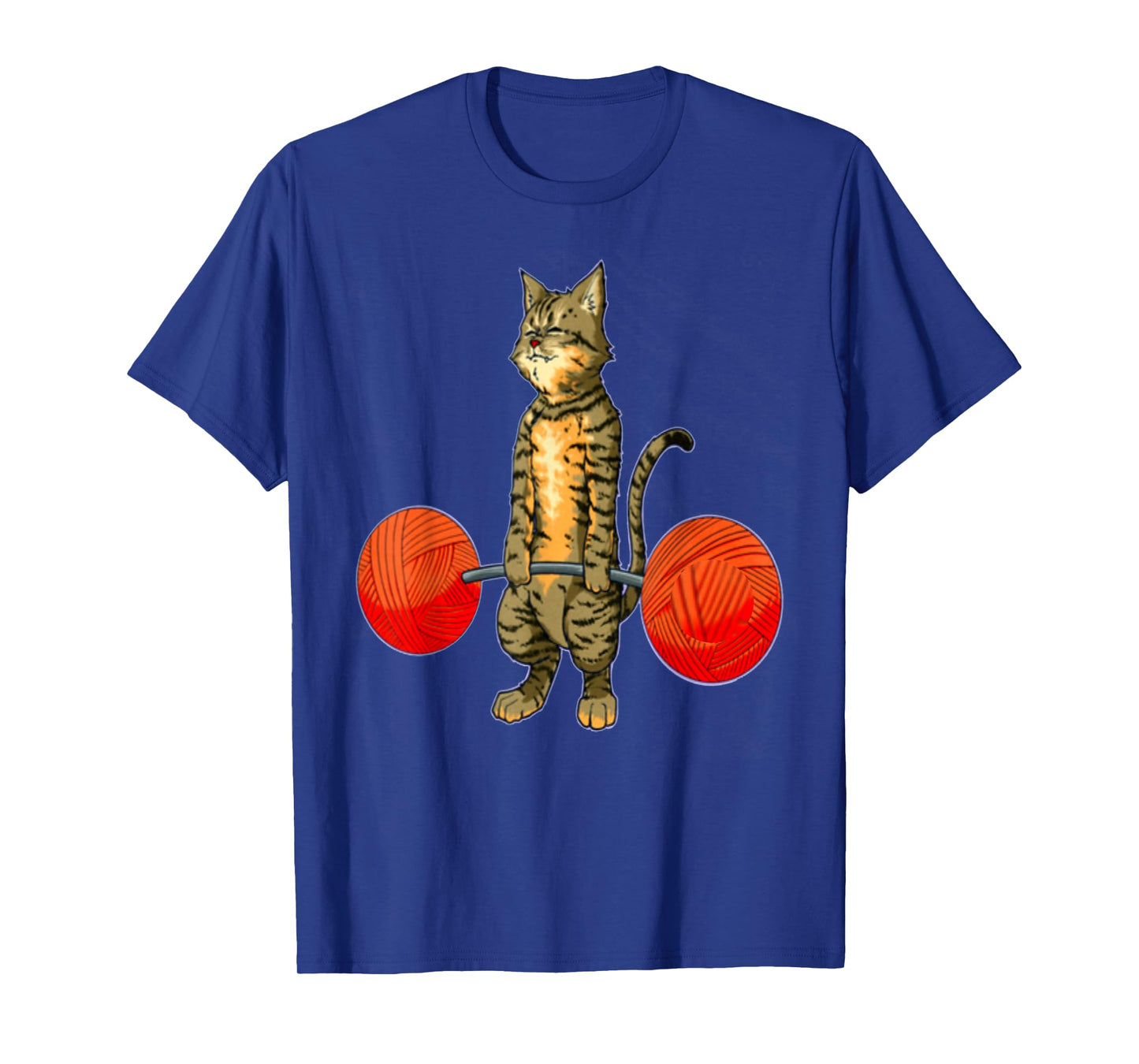 Deadlifting Tabby Cat Powerlifting Musclebuilding Black Cat Cartoon Deadlifting Gym T-Shirt