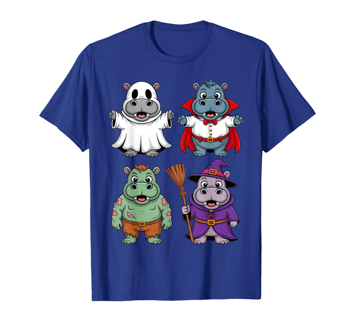 Funny Hippo Ghost Witch Zombie Halloween Costume Party Fun T-Shirt
