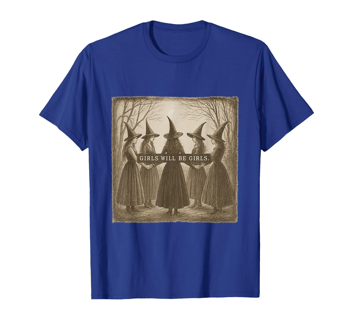 Girls Shall Girls Witch Coven Vintage Art T-Shirt