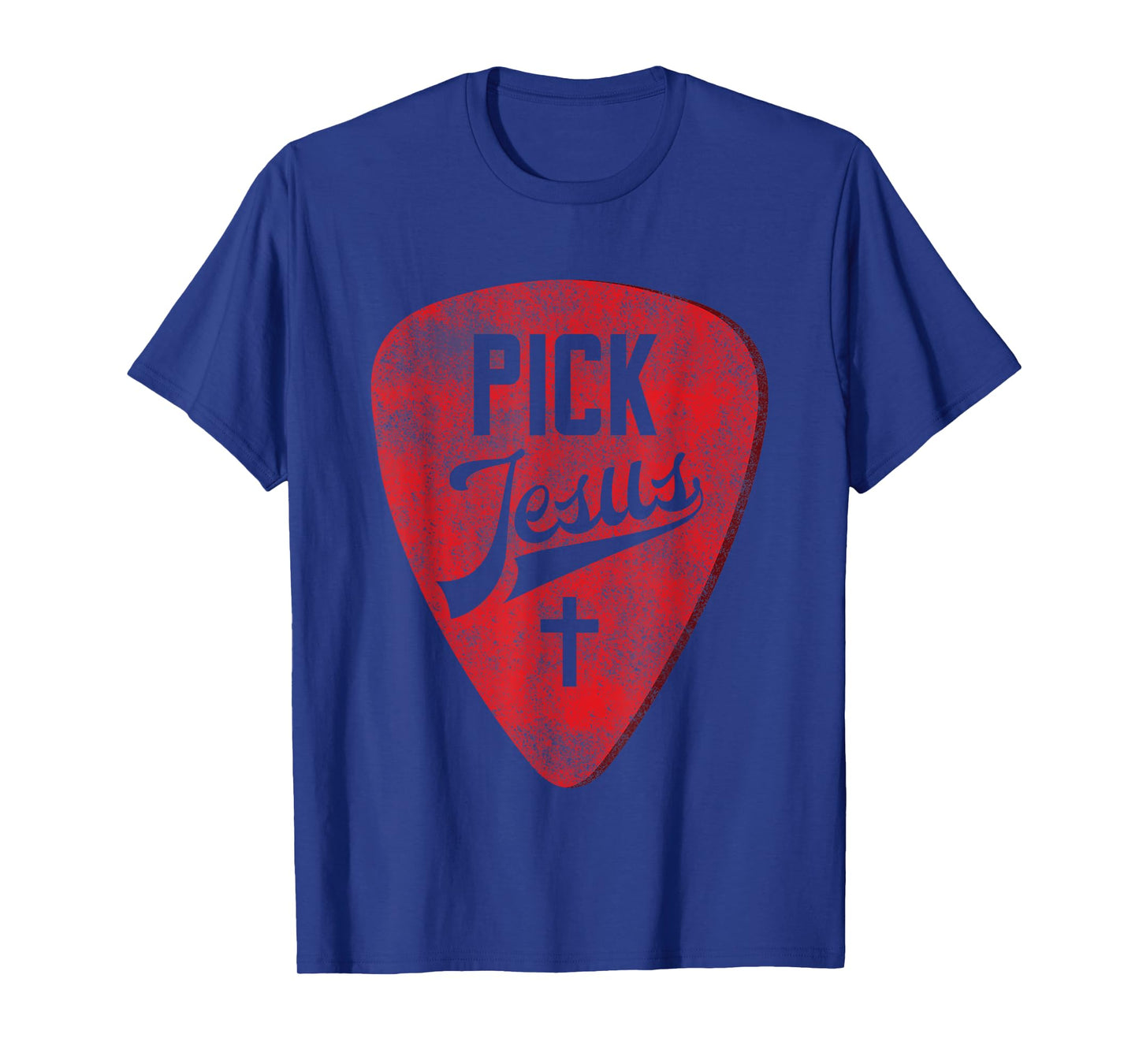 Pick Jesus - Christian Music Pastor Guitar T-Shirt Red Pick T-Shirt