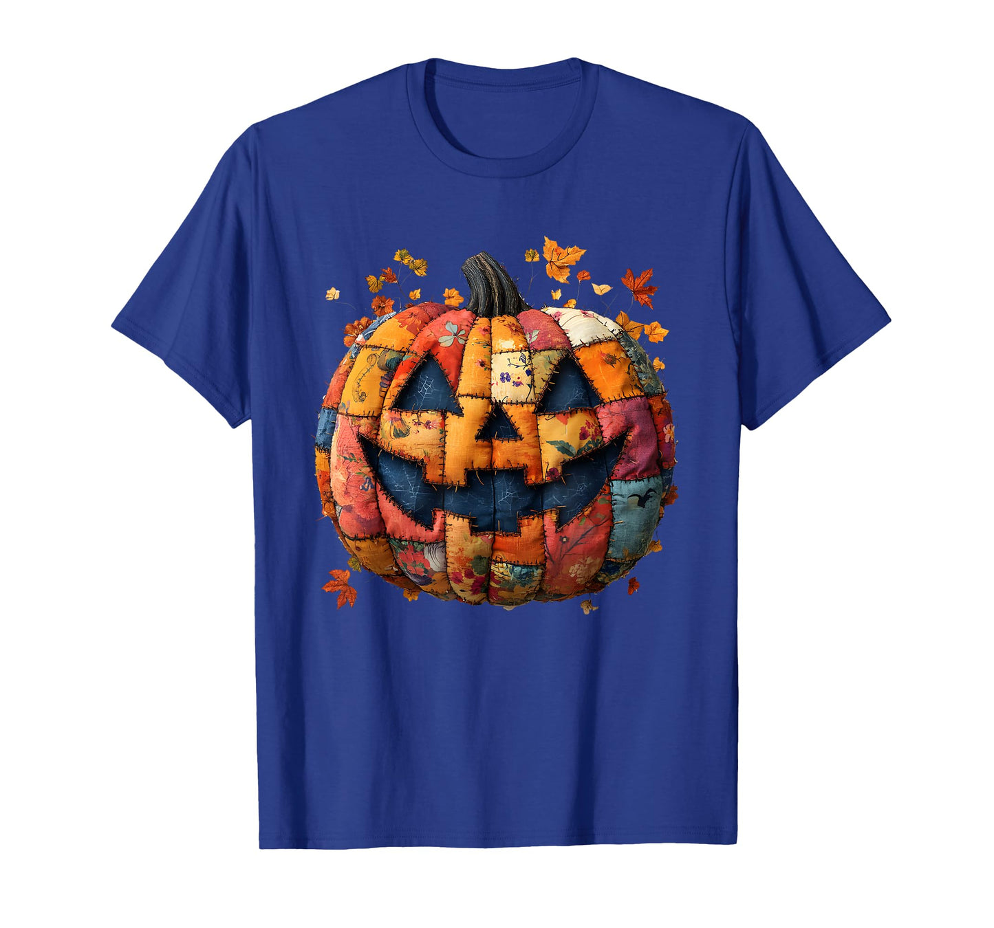 Patchwork Pumpkin Cute Rustic Fall Autumn Design T-Shirt
