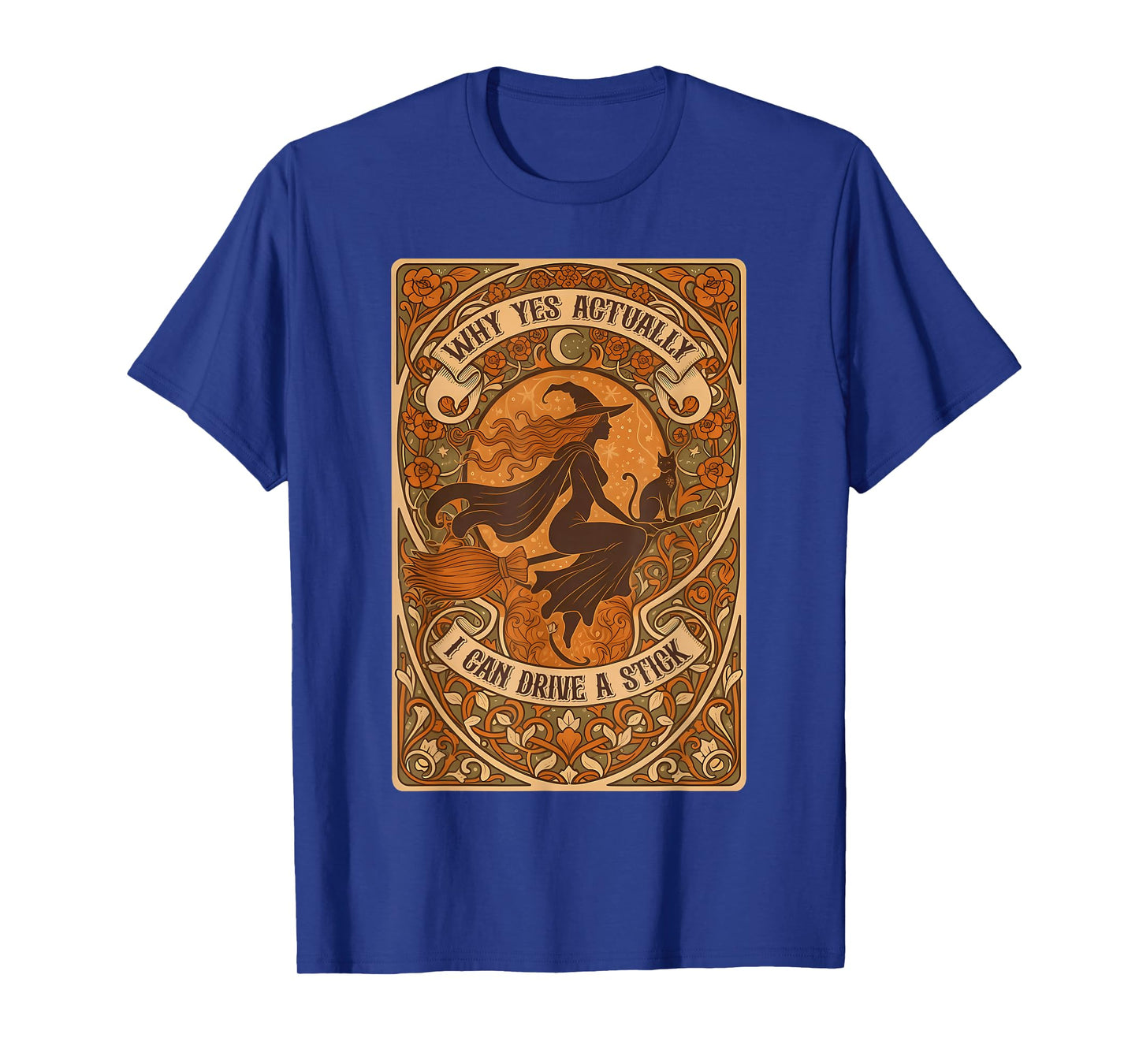 Why Yes I Can Drive a Stick Funny Halloween Witch Women Girl T-Shirt