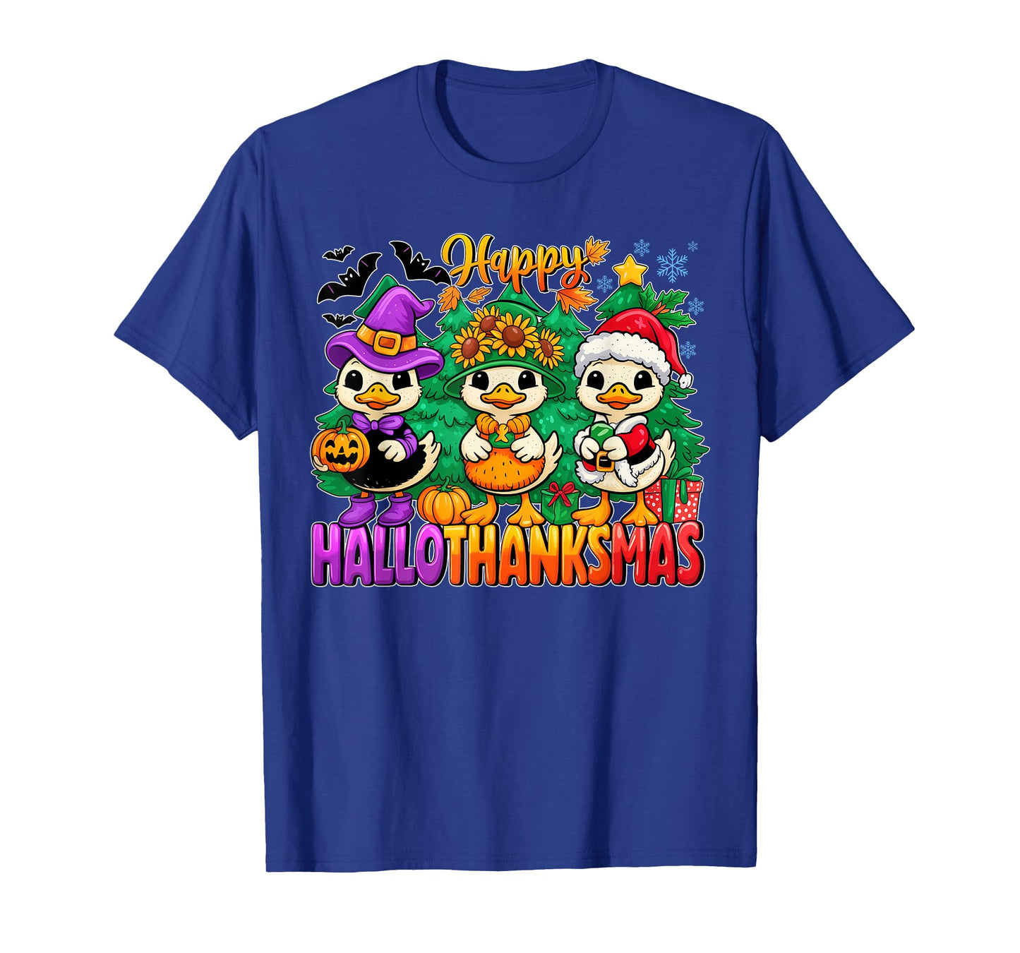 Gooses Halloween Thanksgiving Christmas Happy HalloThanksMas T-Shirt