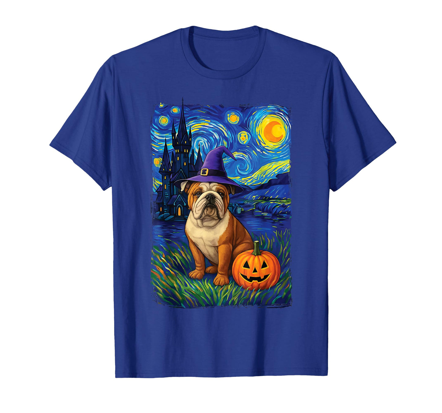 Bulldog Starry Night Halloween T-Shirt