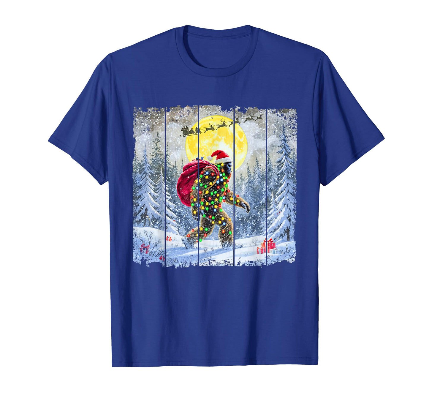 Bigfoot Christmas Shirt Christmas Tree Xmas Sasquatch T-Shirt