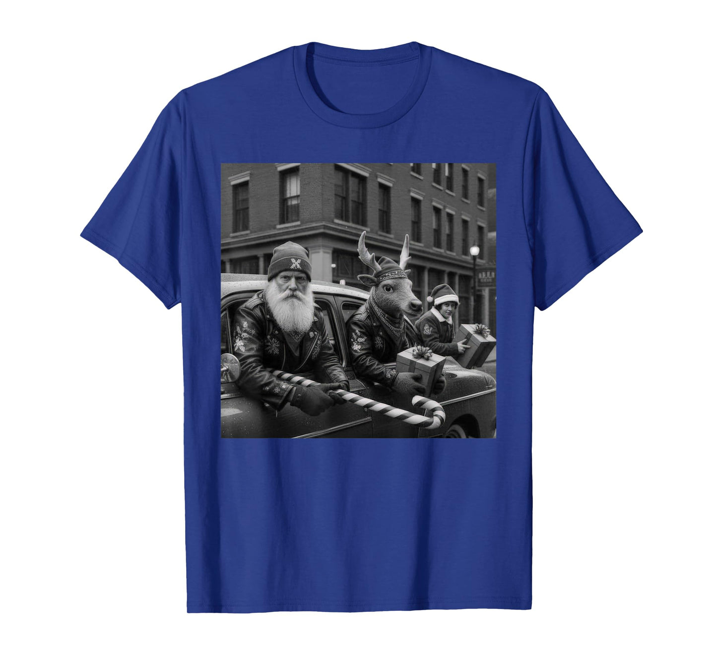 Funny Christmas Gang Santa Reindeer Elf Squad T-Shirt