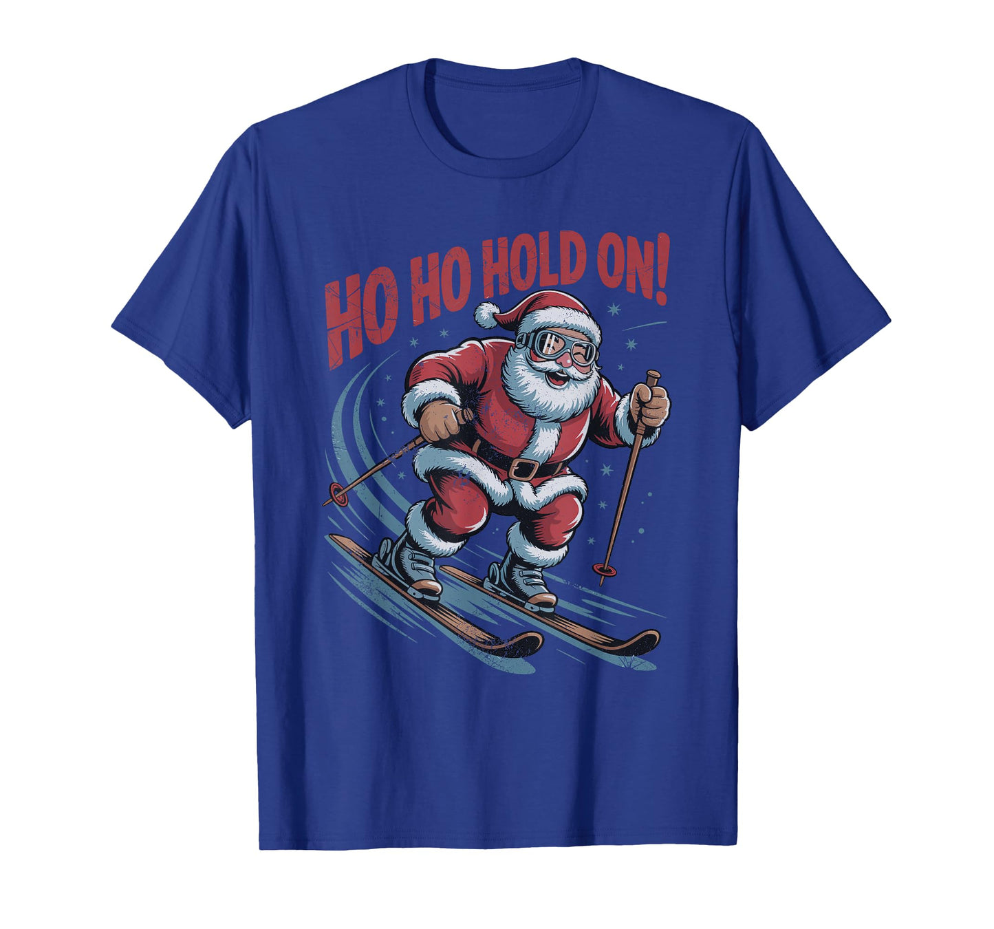 Santa Skiing Retro Vintage 90s Christmas Holiday Sports T-Shirt