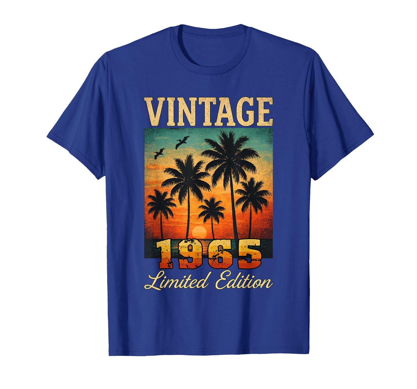 Vintage 1965 Limited Edition Sunset Palm Trees 60th Birthday T-Shirt