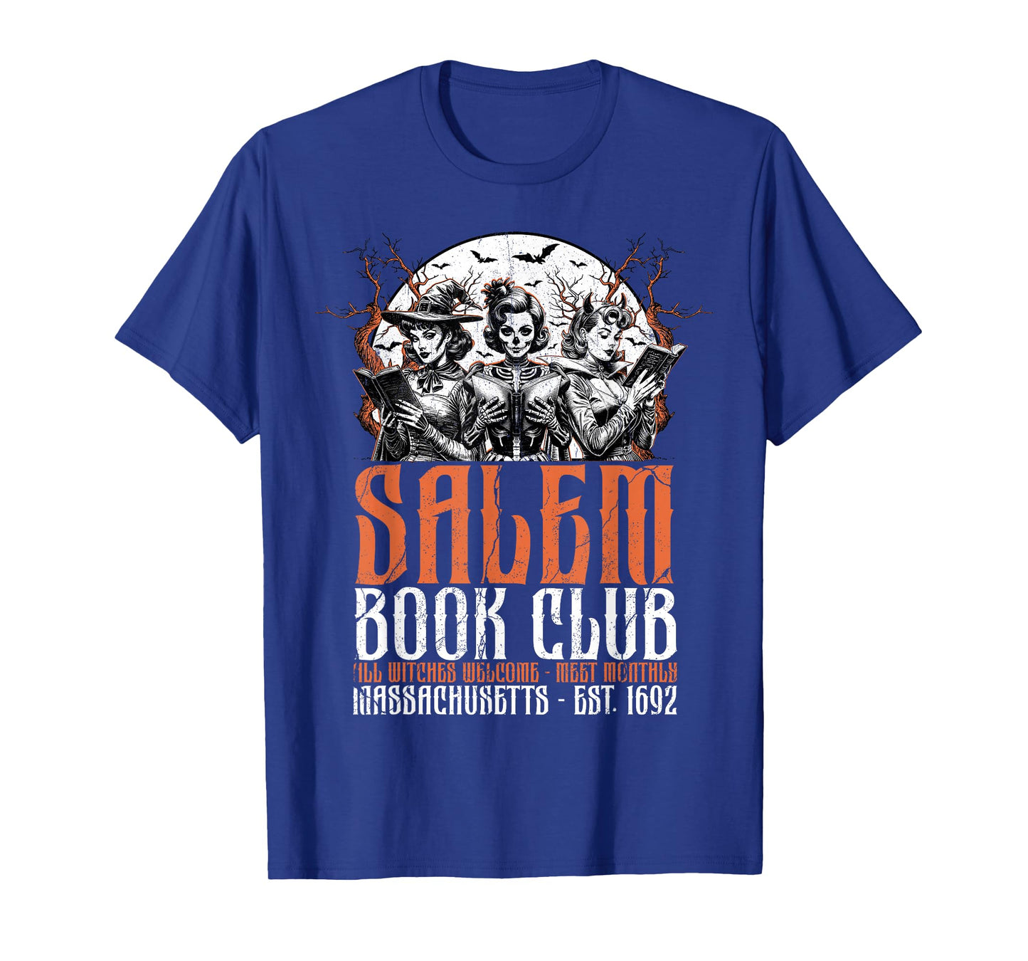 Halloween Salem Book Club Bookish Witch Spooky Season Retro T-Shirt