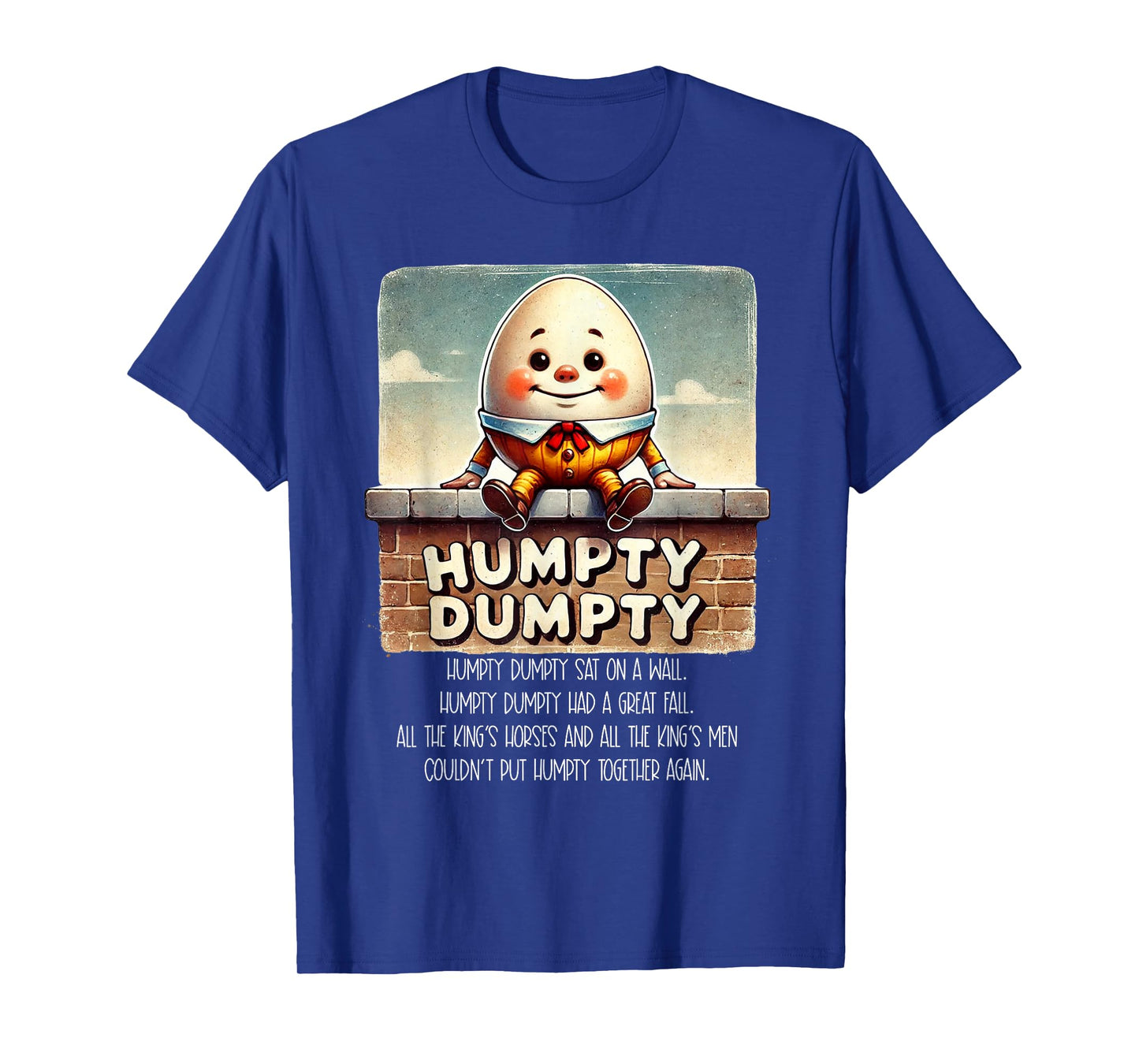 Humpty Dumpty Kids Nursery Rhyme Retro Humpty Dumpty Poem T-Shirt