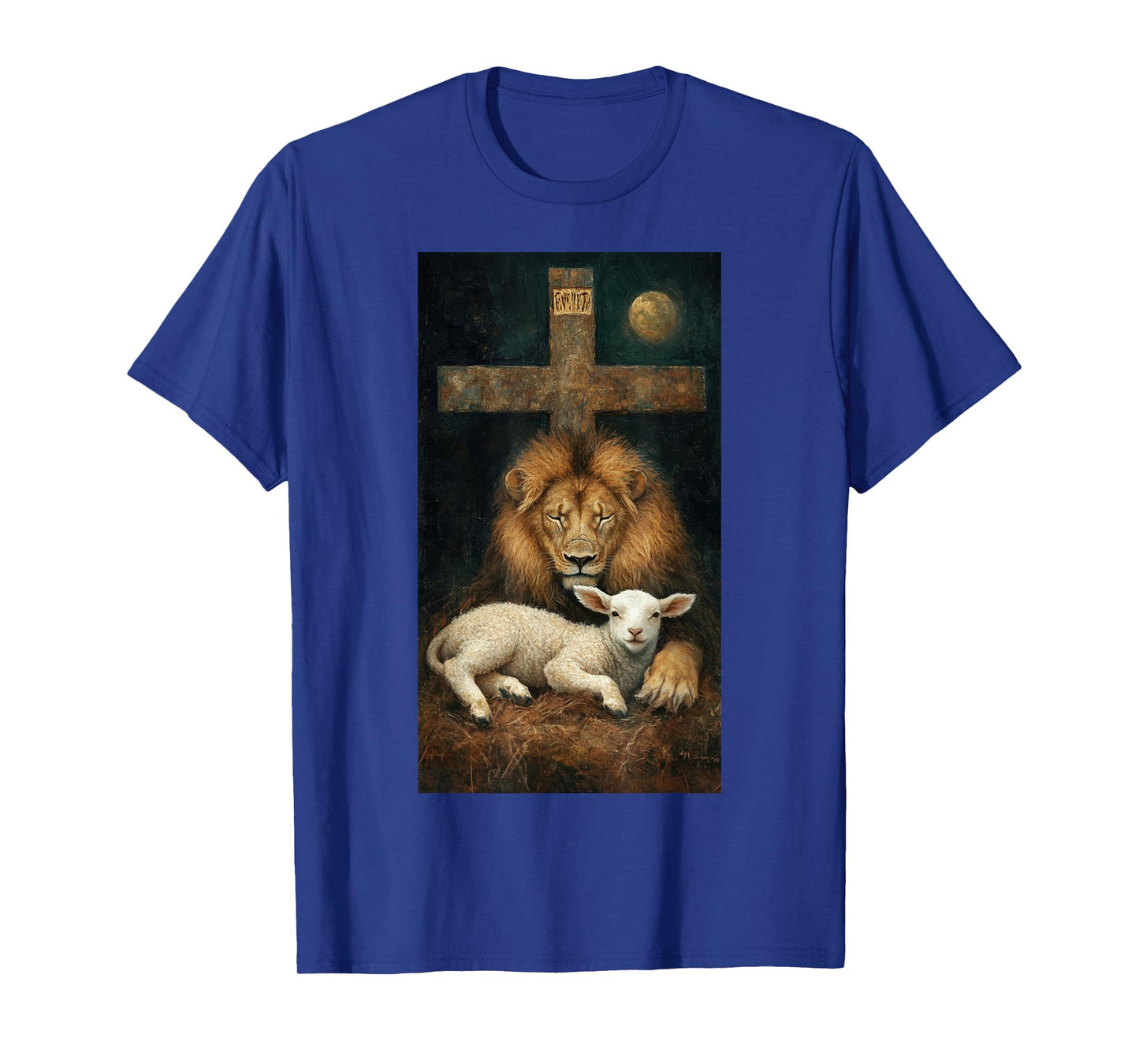 Christianity Lion Lamb Christian art Faith Peace T-Shirt