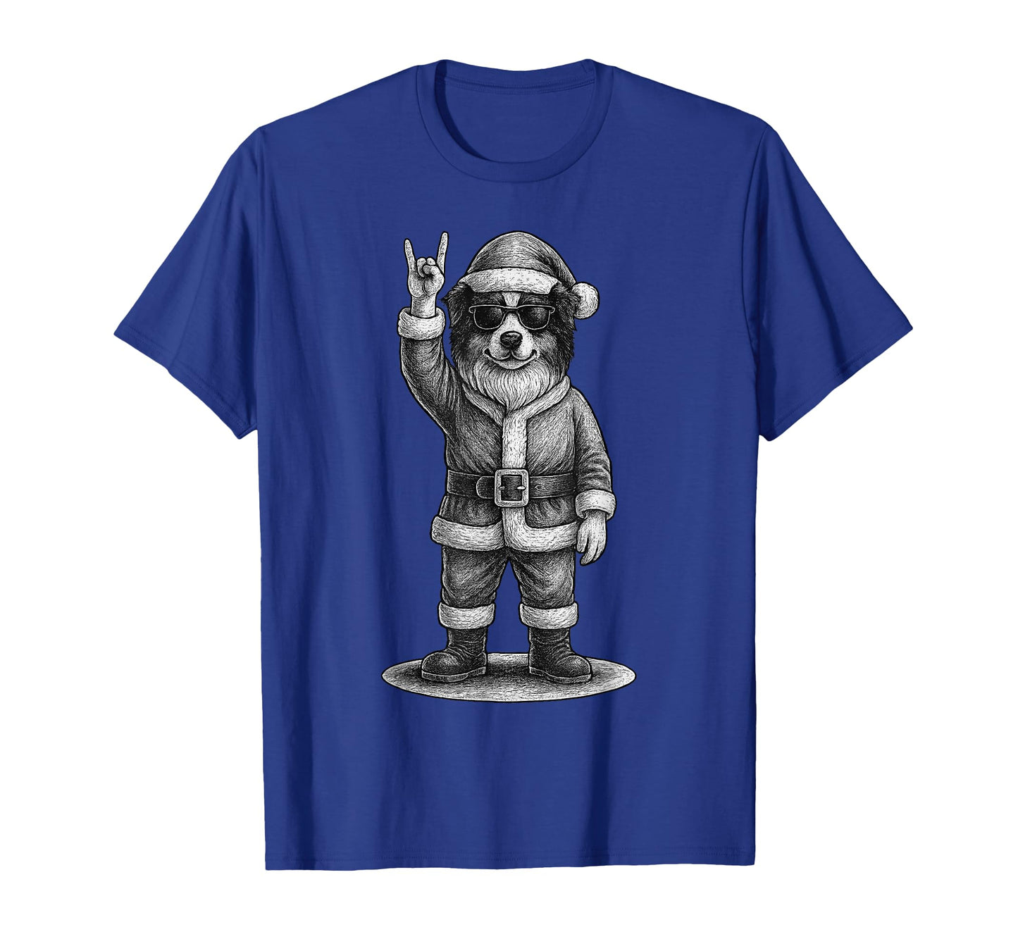 Australian Shepherd Rock Music Christmas Dog Lover T-Shirt