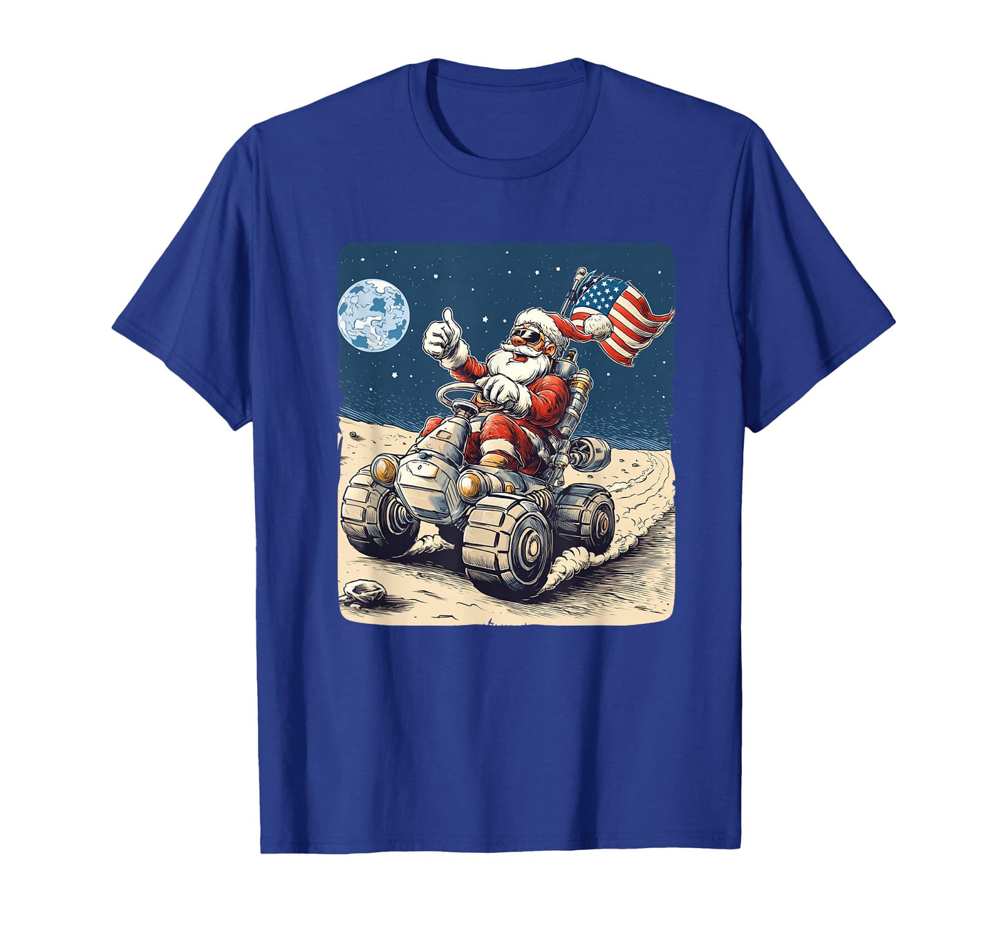 Cool Space Santa Claus Costume for Moon Christmas T-Shirt