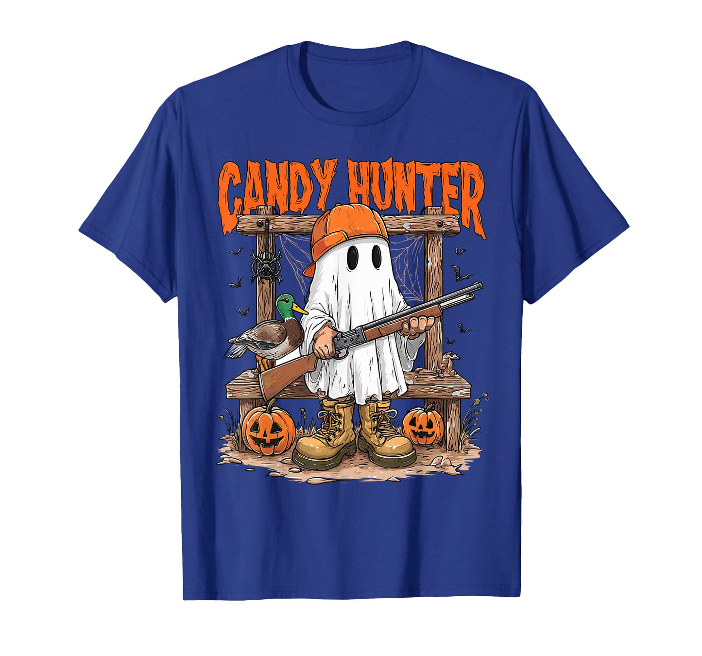 Candy Hunter Camo Ghost Funny Halloween Hunting Season Boys T-Shirt