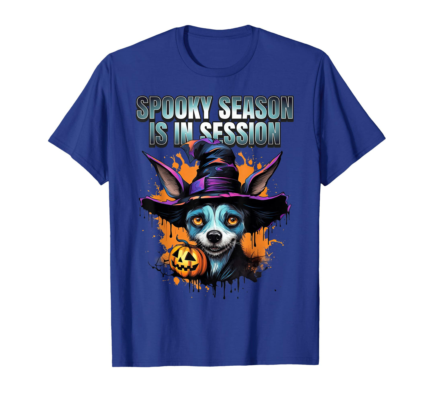 Spooky Season Funny Witch Dog Halloween Costume Fan T-Shirt
