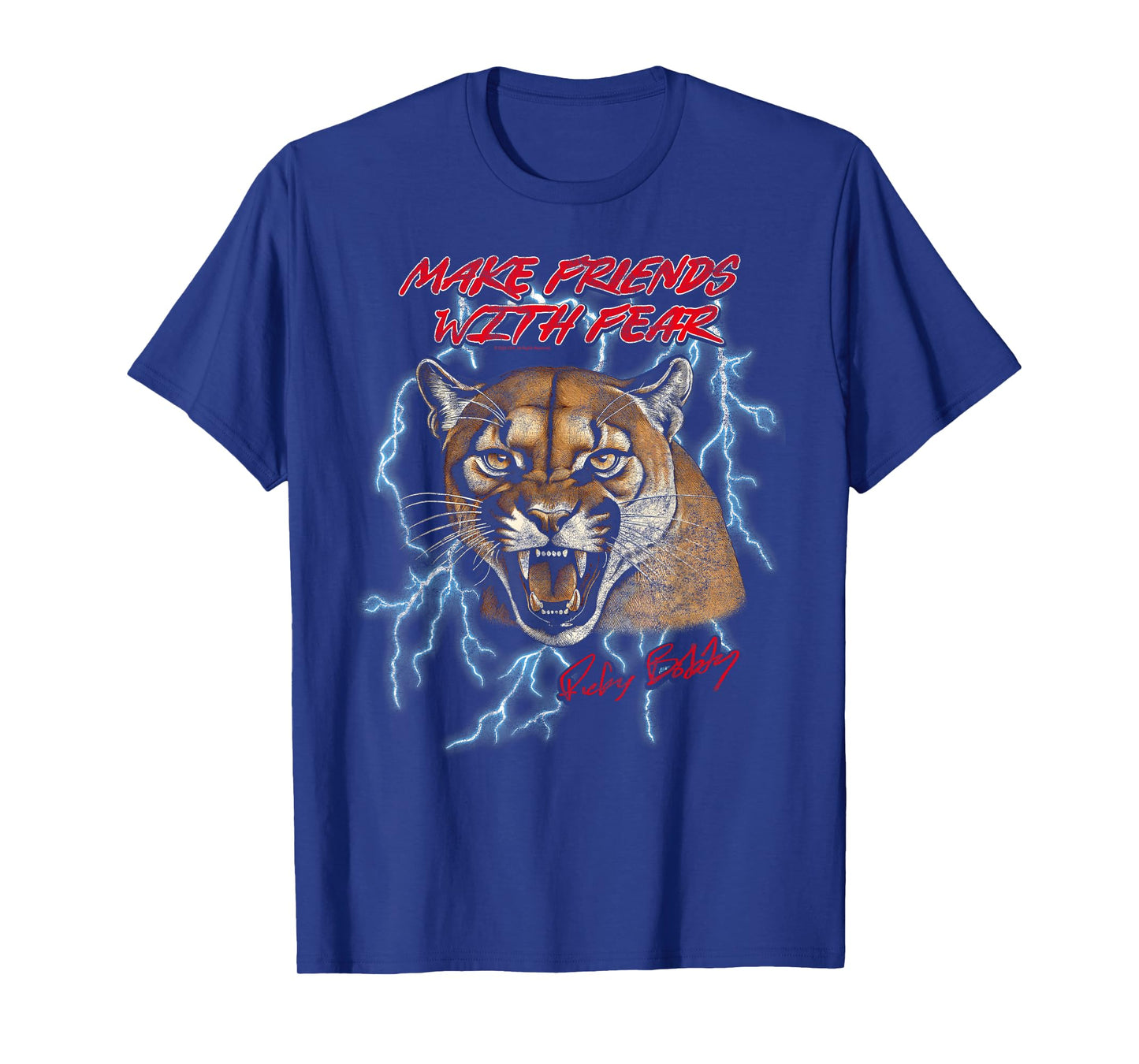 Talladega Nights Make Friends with Fear Cougar Vintage Movie T-Shirt