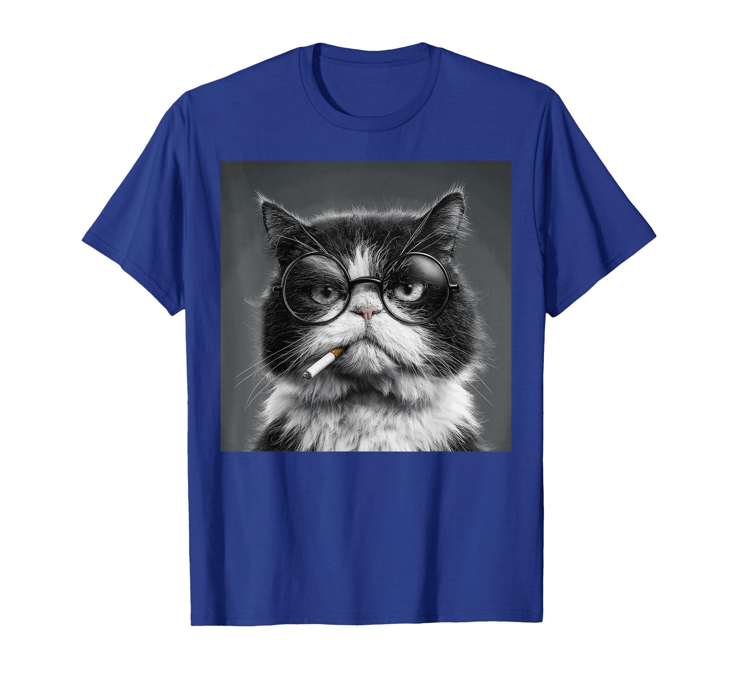 Funny Graphic Cat Smoking Adult Funny T-Shirt