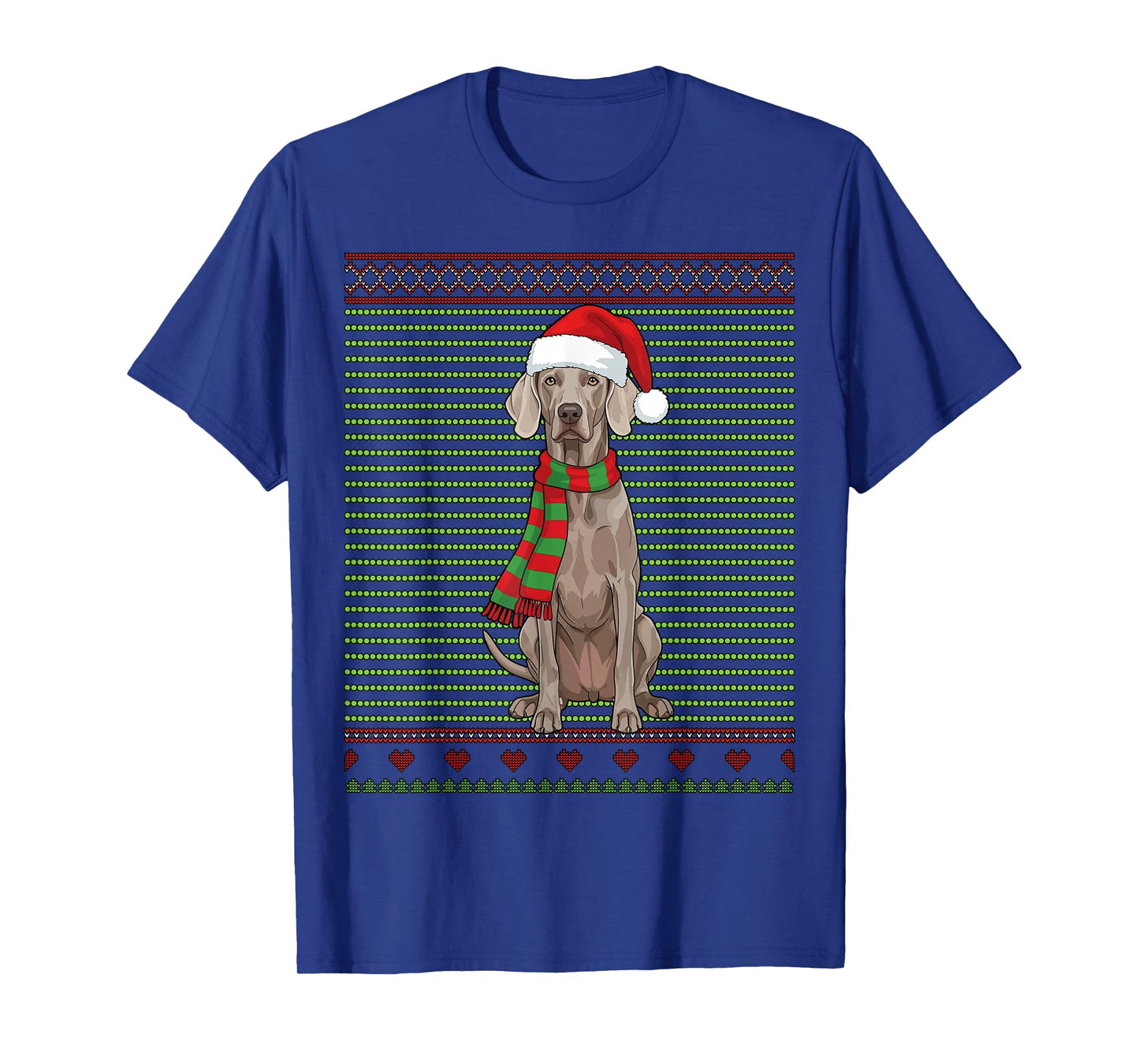 Santa Weimaraner Dog Breed Braco De Weimar Ugly Christmas T-Shirt
