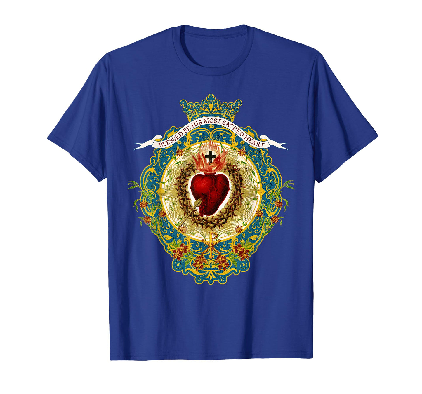 Sacred Heart of Jesus Symbol Divine Praises Vintage Catholic T-Shirt