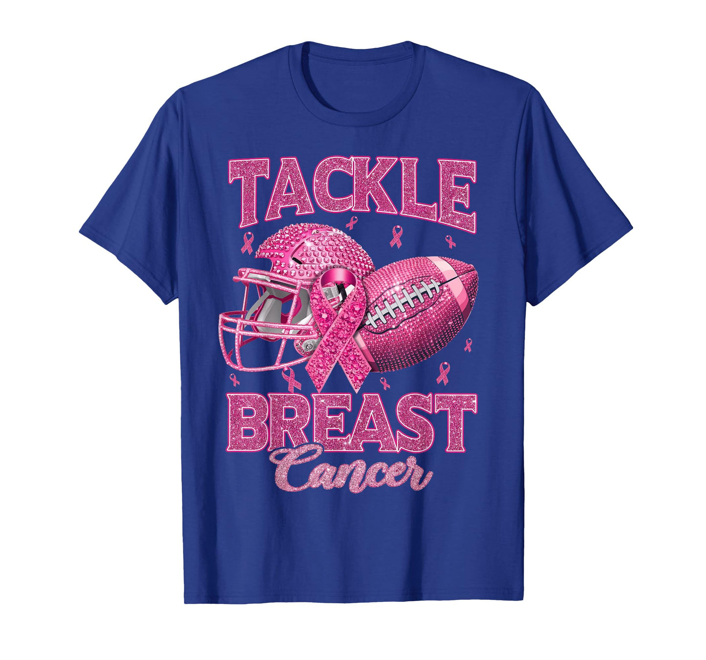 Tackle Breast Cancer Awareness American Football Pink Ribbon T-Shirt