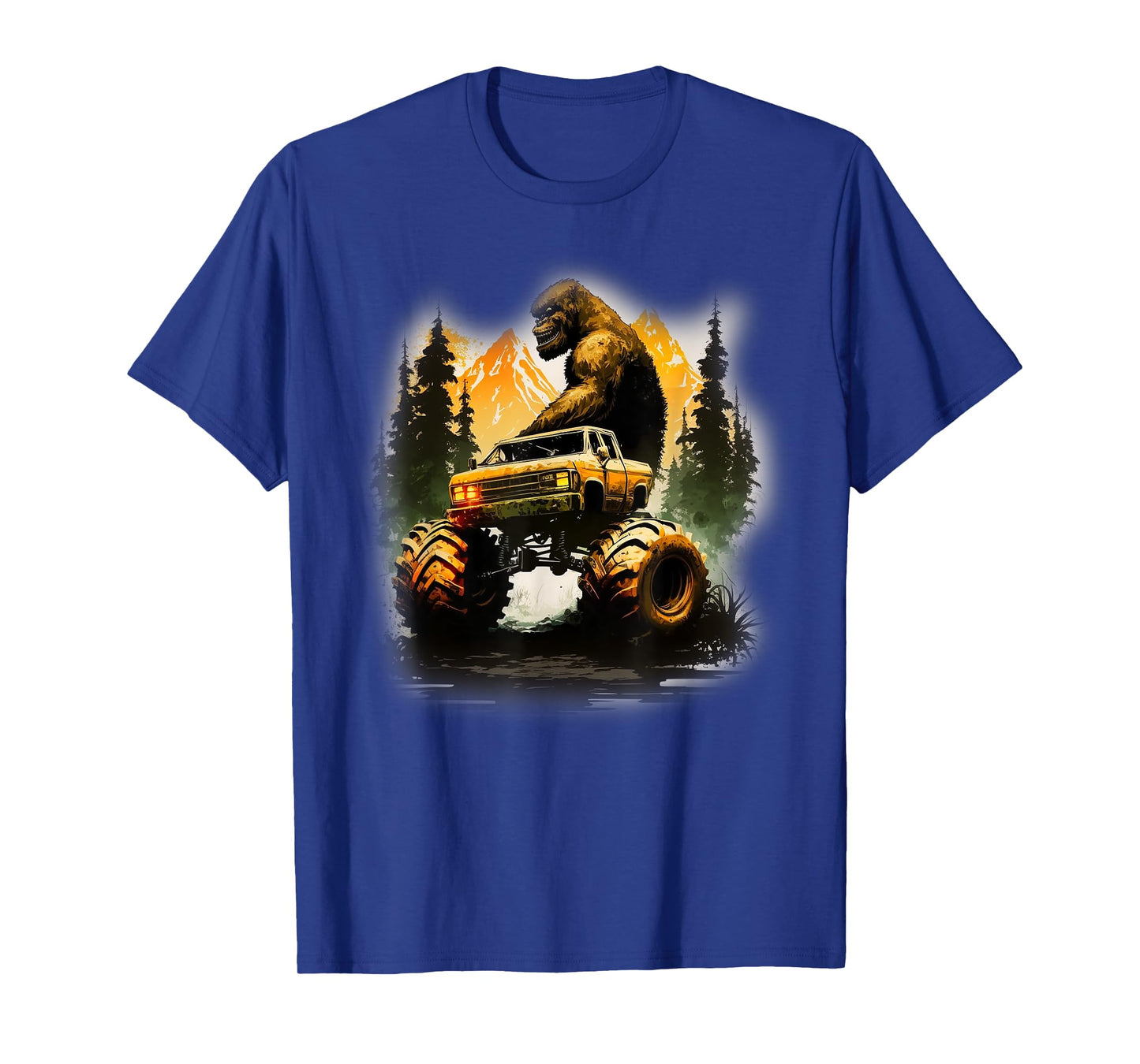 Bigfoot Monster Truck, Sasquatch Sci-Fi Graphic Big Trucks T-Shirt