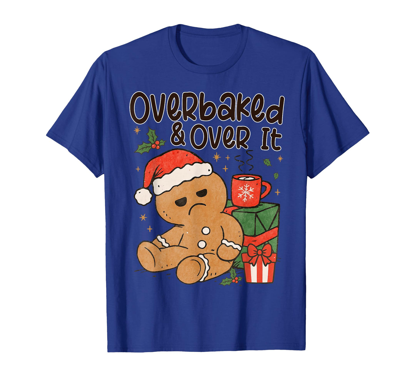 Merry Christmas Gingerbread Cookie Santa Claus Hat Women T-Shirt