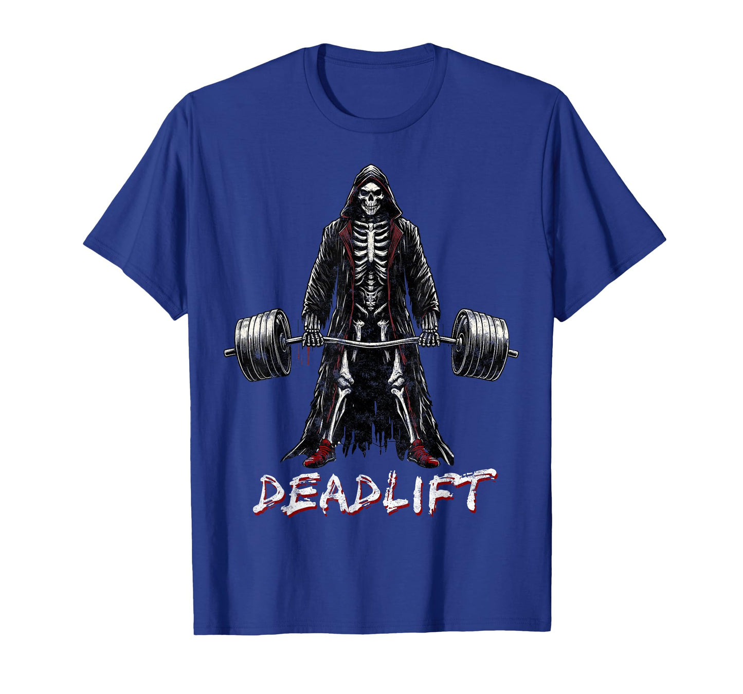 Deadlift Skeleton Halloween Gym Jokes Weightlifting Workout T-Shirt, Small, Black