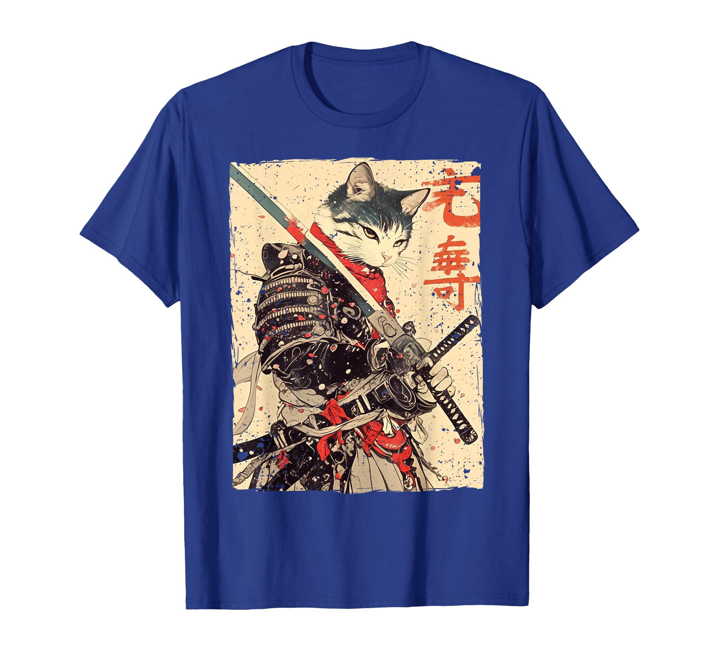 Samurai Cat Warrior Ukiyo Ink Artwork Cat Samurai T-Shirt