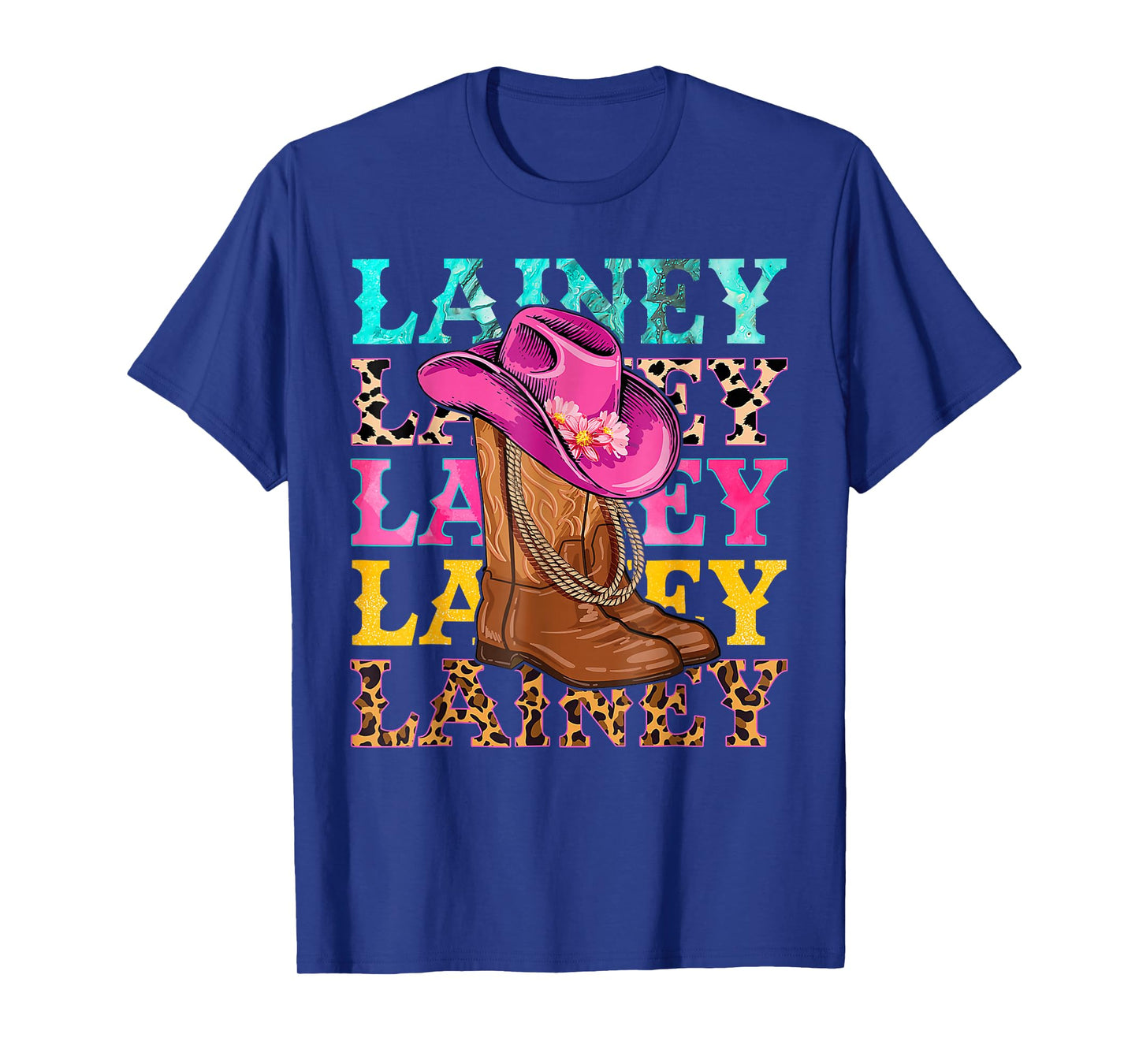 Western Cowgirl Lainey Personalized Black Unisex-Kids Western Casual T-Shirt