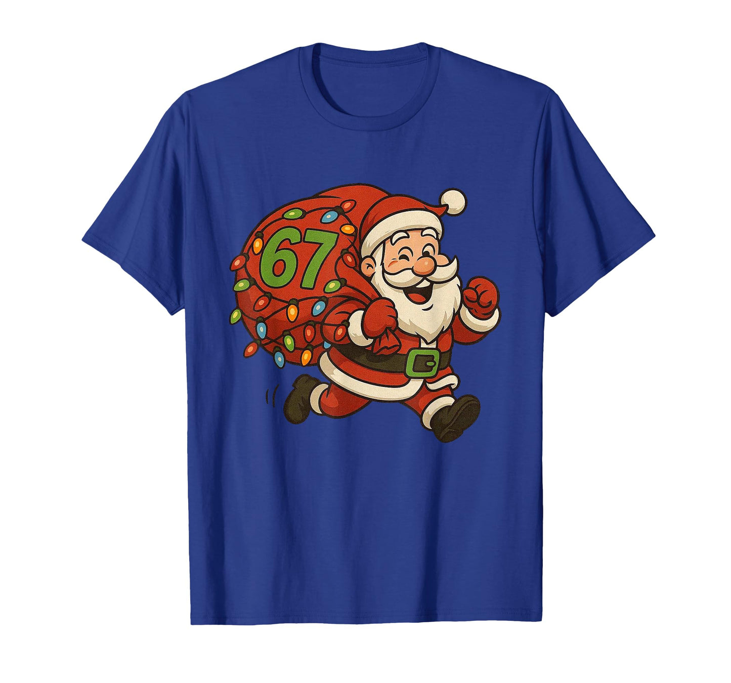 67 Christmas Funny Six Seven Meme Brainrot Santa Claus Boys T-Shirt