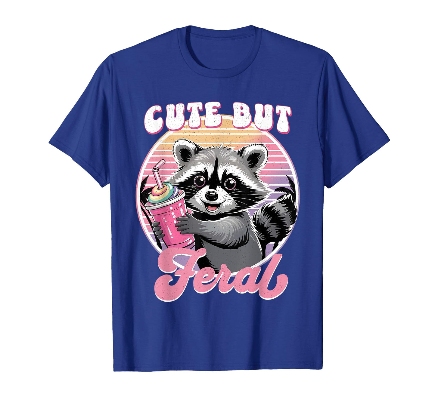 Vintage Raccoon Cute But Feral Toddler Funny Animal Kids T-Shirt