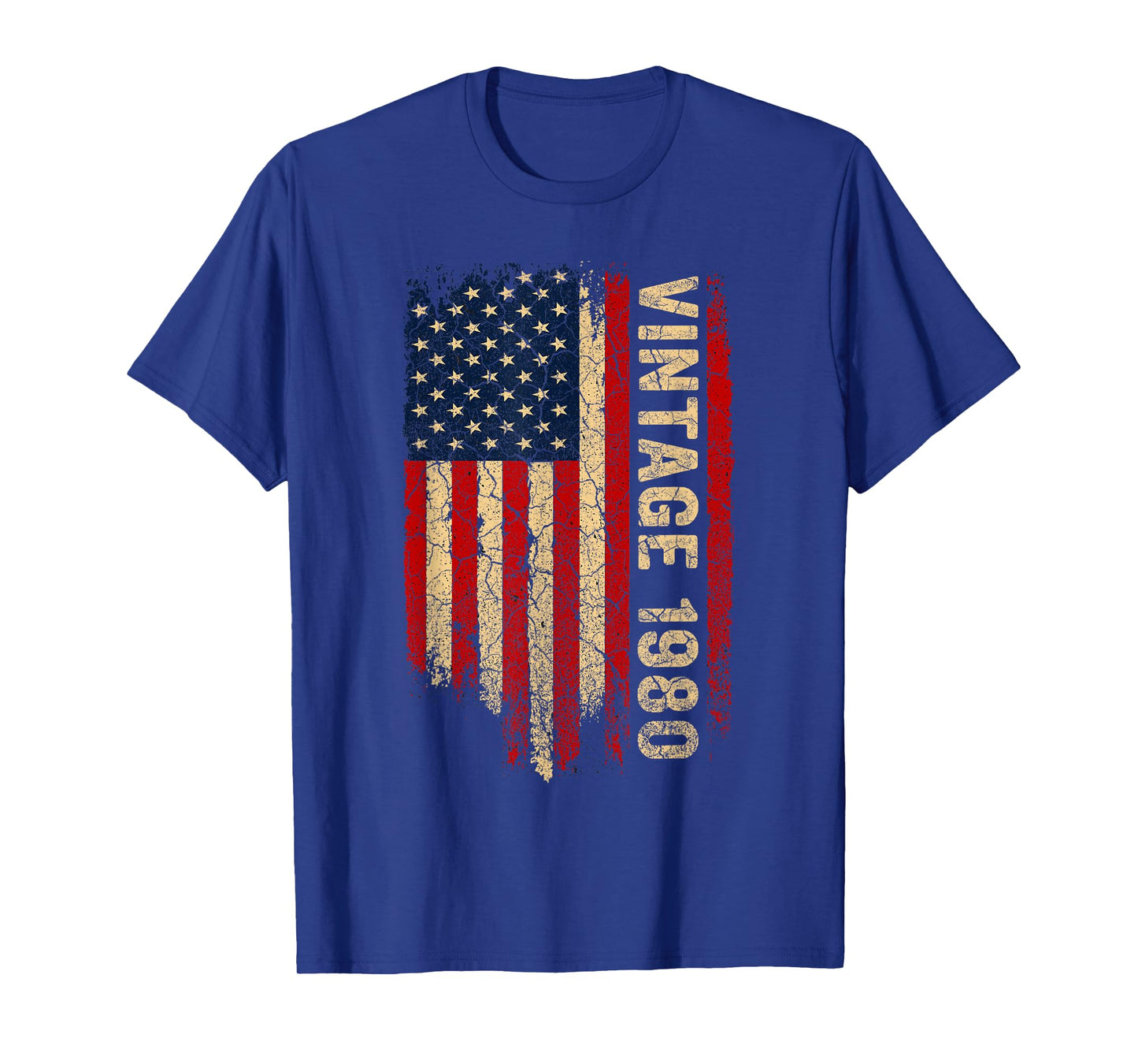 Vintage 1980 American Flag 45th Birthday 45 Years Old Men T-Shirt