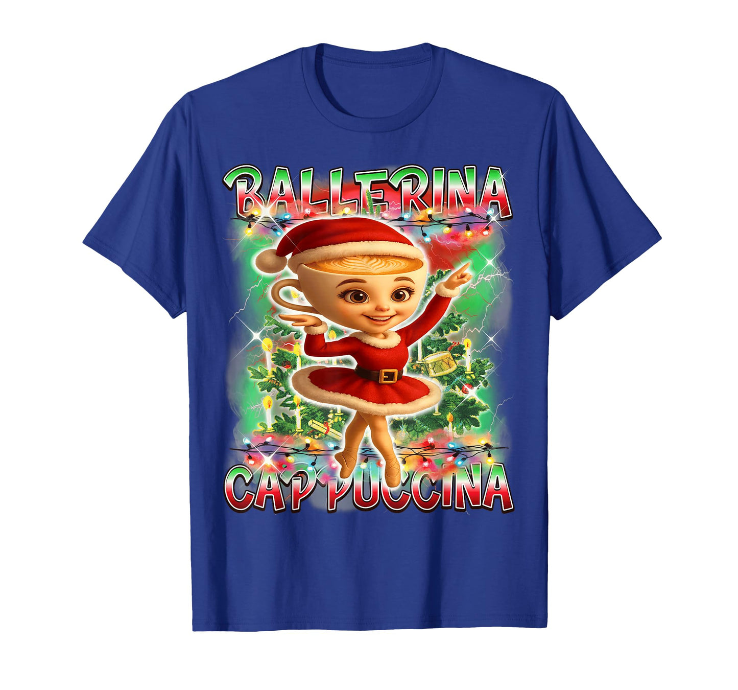 Ballerina Cappuccina Santa Claus Italian Brainrot Christmas T-Shirt