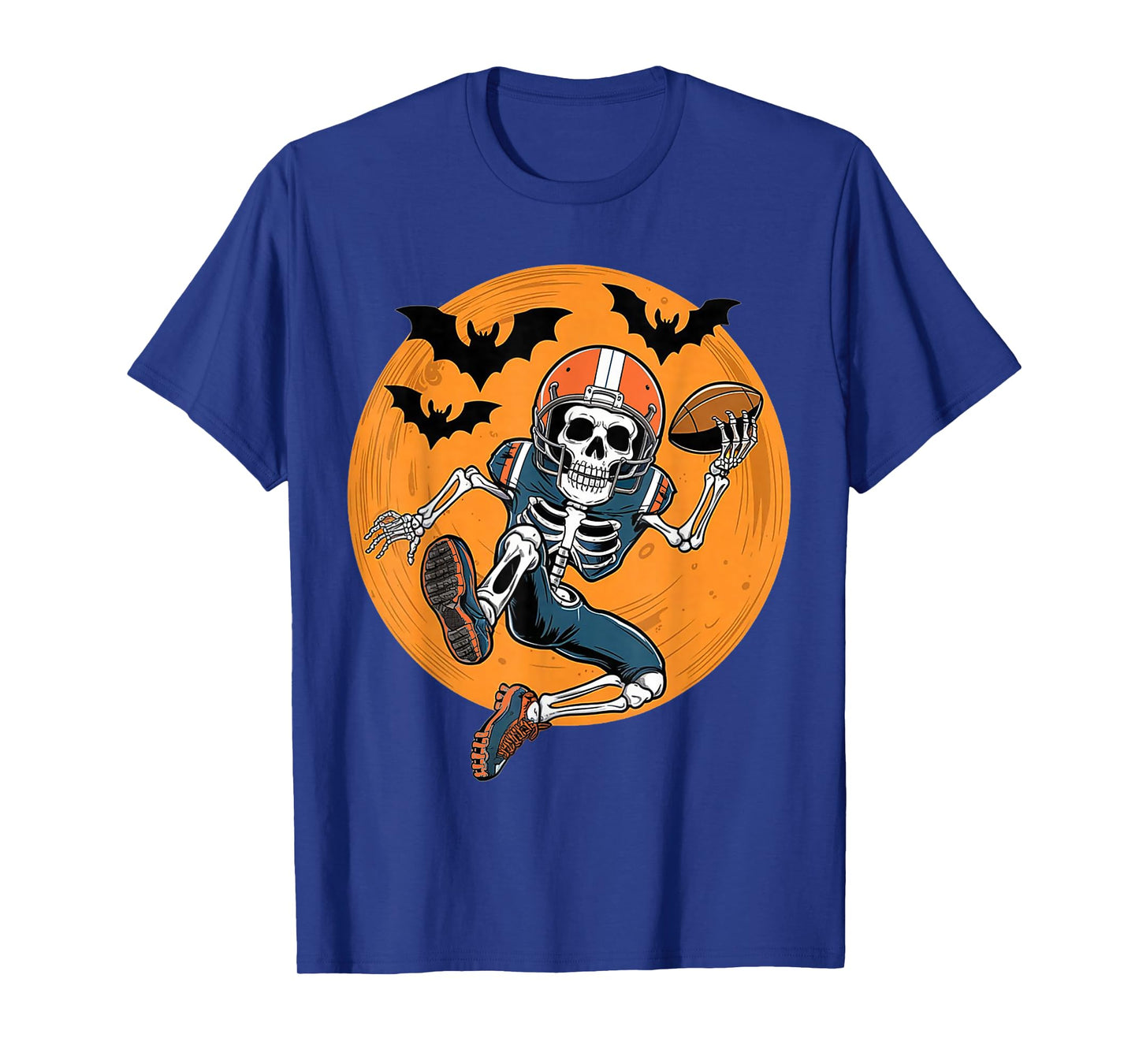 American Football Skeleton Halloween Sport Football Men Boy T-Shirt