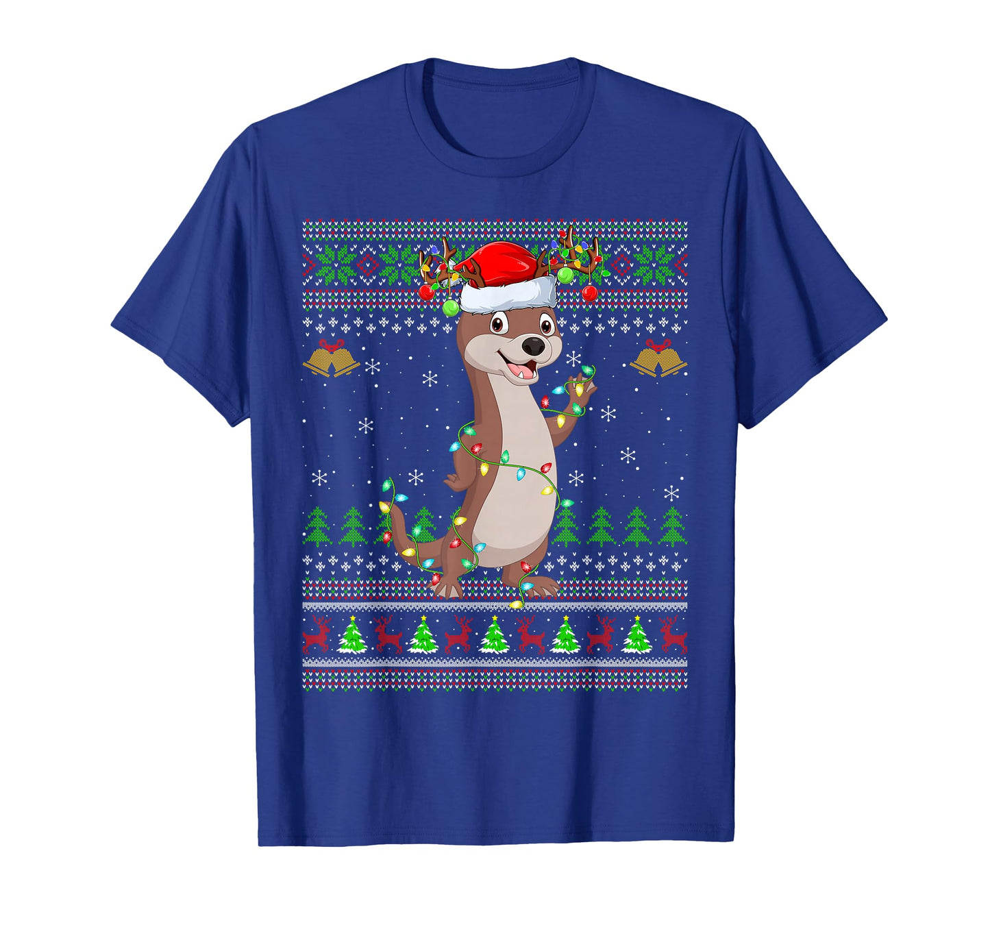Funny Otter Ugly Christmas Sweaters Holiday Santa Cute Xmas T-Shirt
