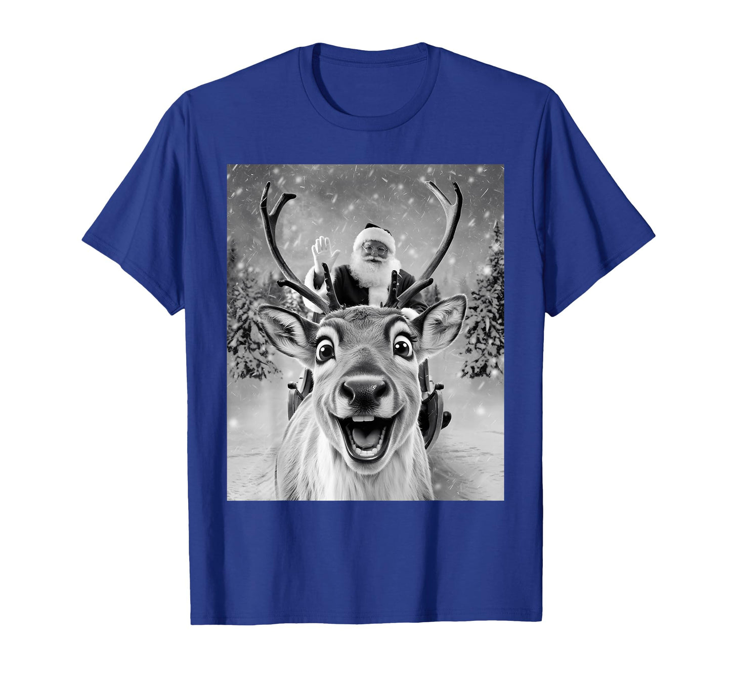 Funny Reindeer Selfie Santa Christmas Gifts Men Women Kid T-Shirt