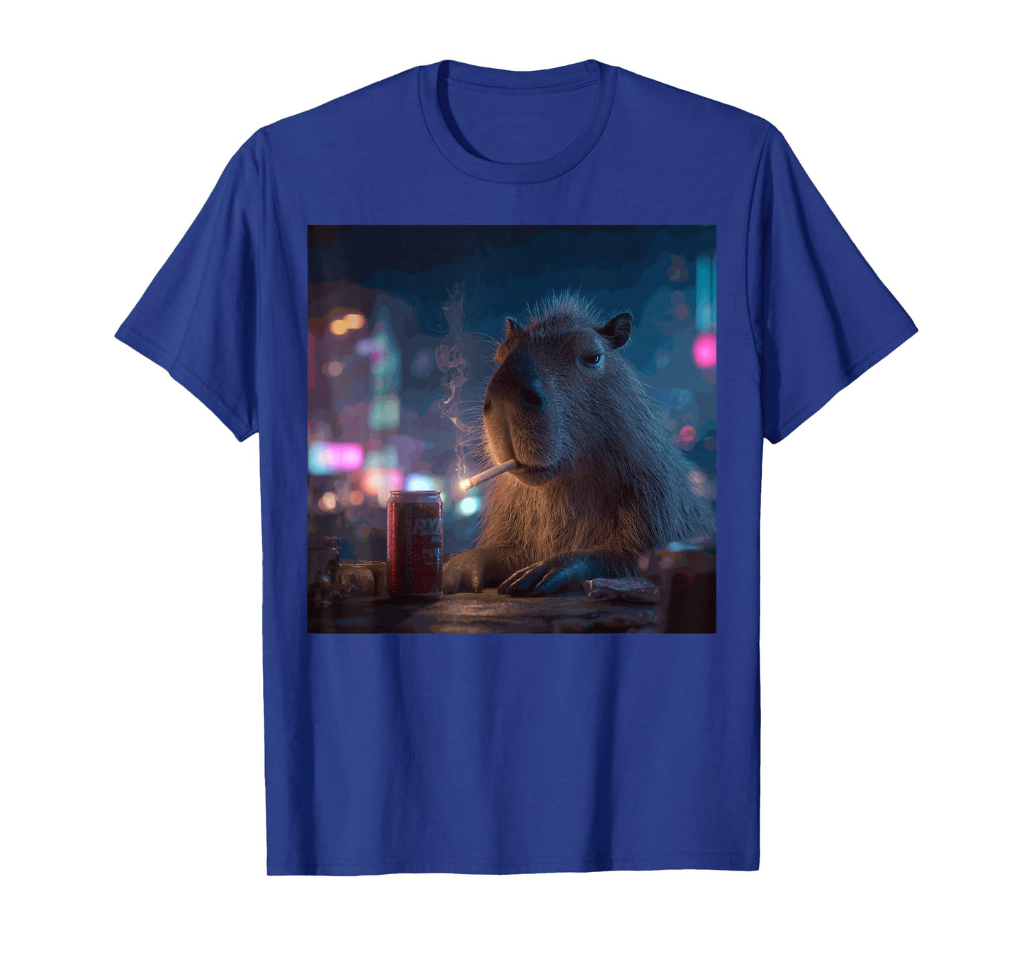 Funny Graphic Capybara Smoking Adult Funny T-Shirt