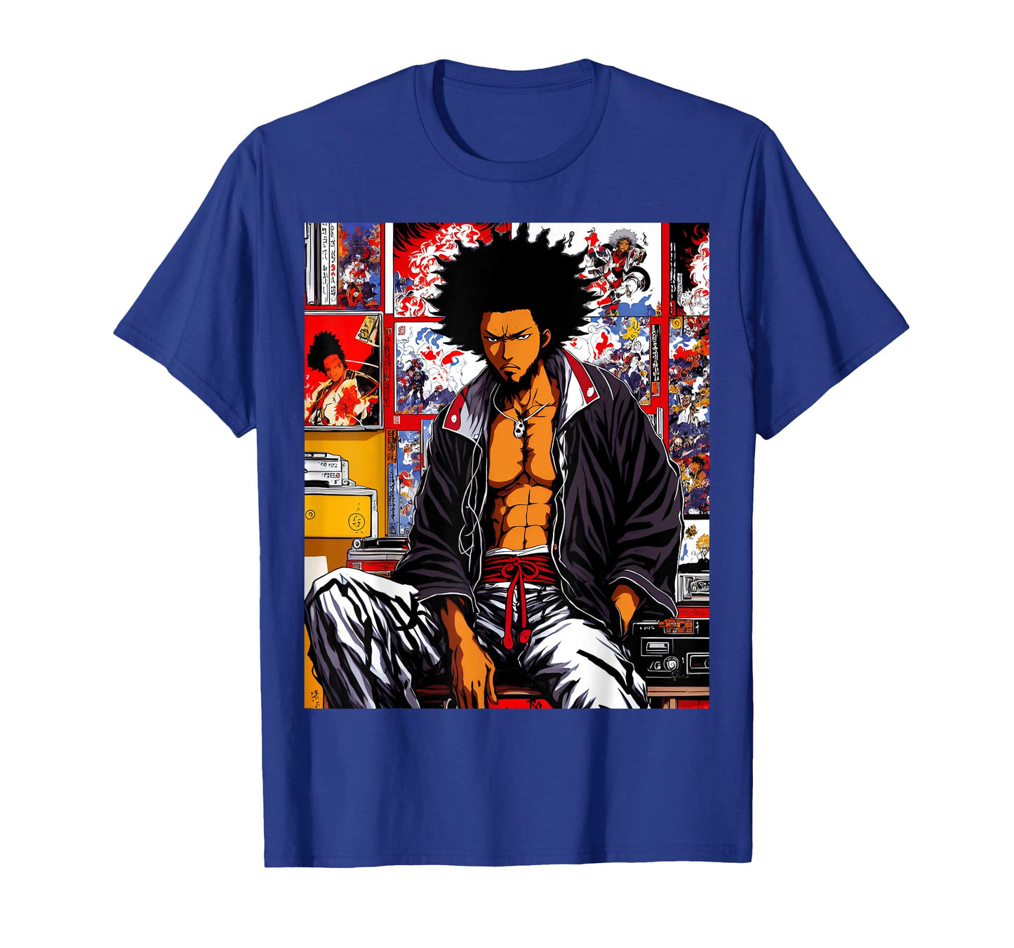 African Samurai Hip-hop Afro 90s Anime Retro Chill Lofi T-Shirt