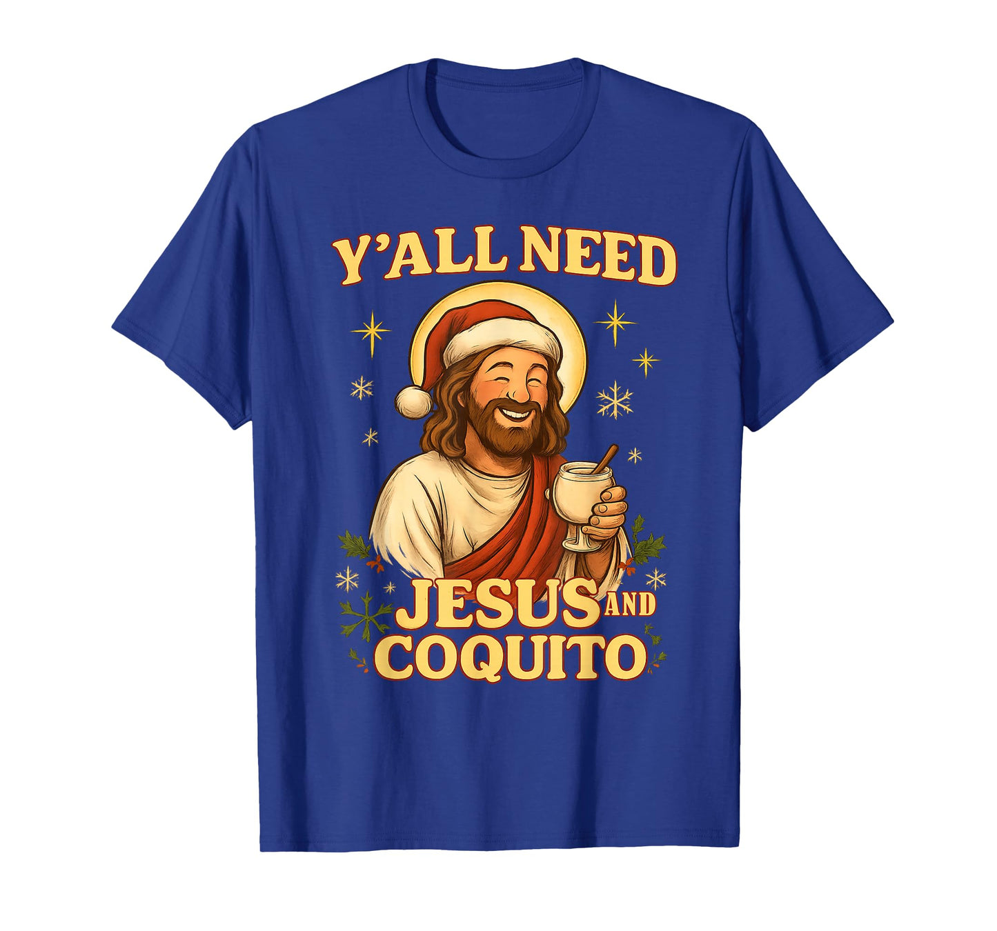 Y’All Need Jesús y Coquito Diseño Navideño Boricua con Flow T-Shirt