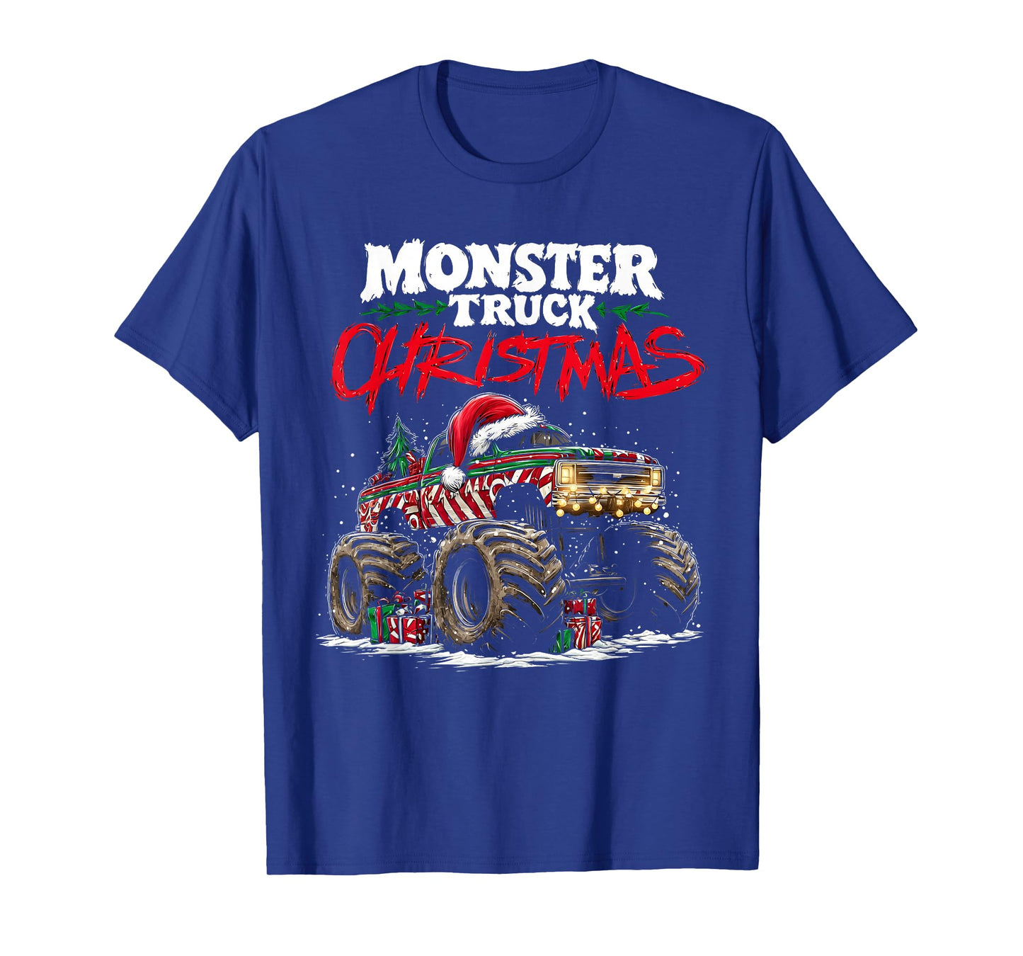 Monster Truck Holiday Snow Festive Winter Artwork T-Shirt