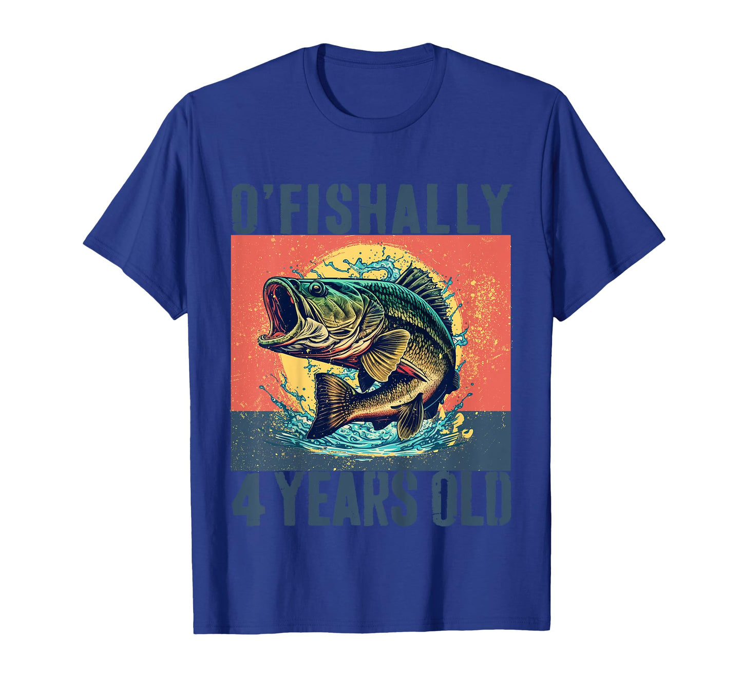 Ofishally 4 Years Old 2021 Fishing Fisherman 4th Birthday T-Shirt
