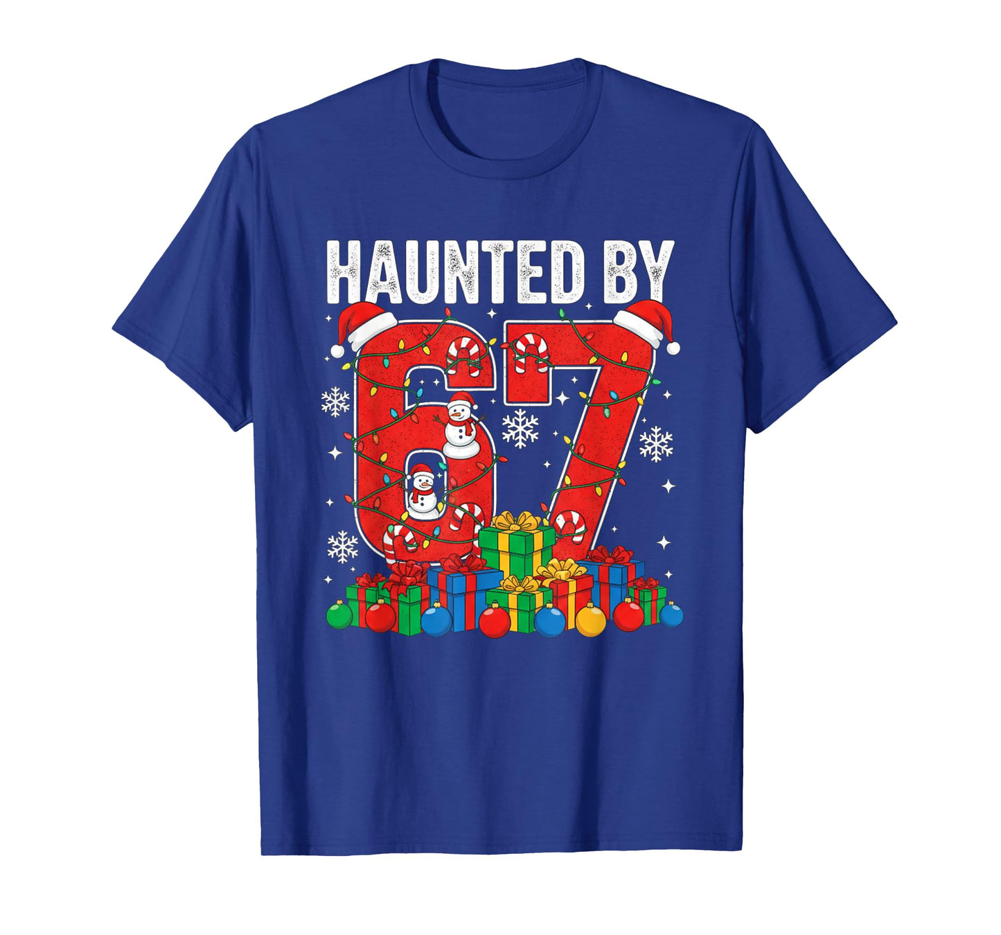 Funny Haunted by 67 Christmas Holiday Women Kids Xmas Ugly T-Shirt