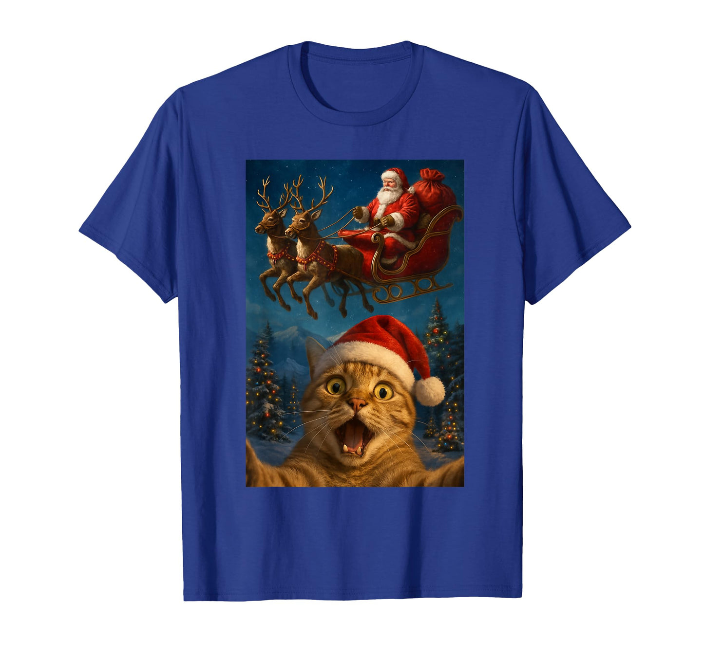 Cat Selfie Santa Claus Christmas Xmas T-Shirt