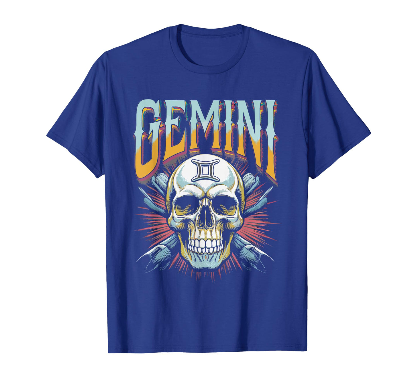 Gemini Witchcraft Zodiac Signs Art Skull Constellation T-Shirt