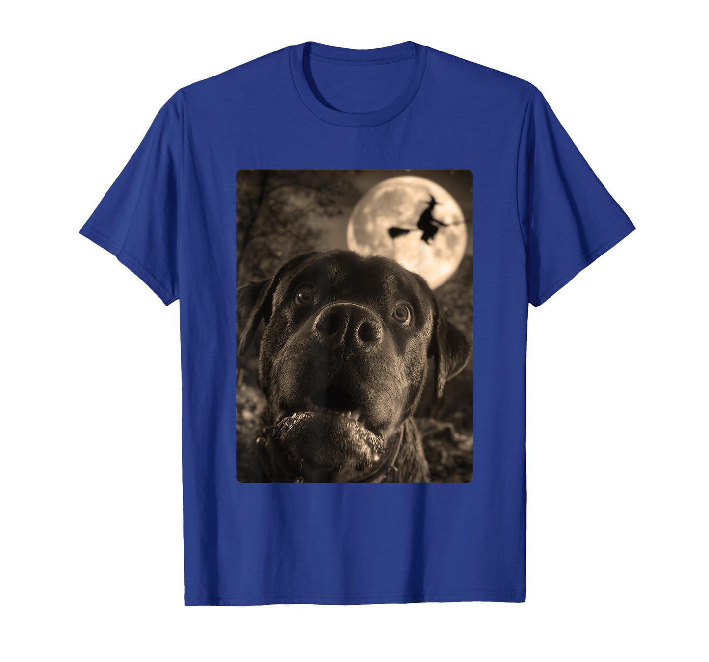 Funny Rottweiler Selfie Full Moon Flying Witch Halloween Dog T-Shirt