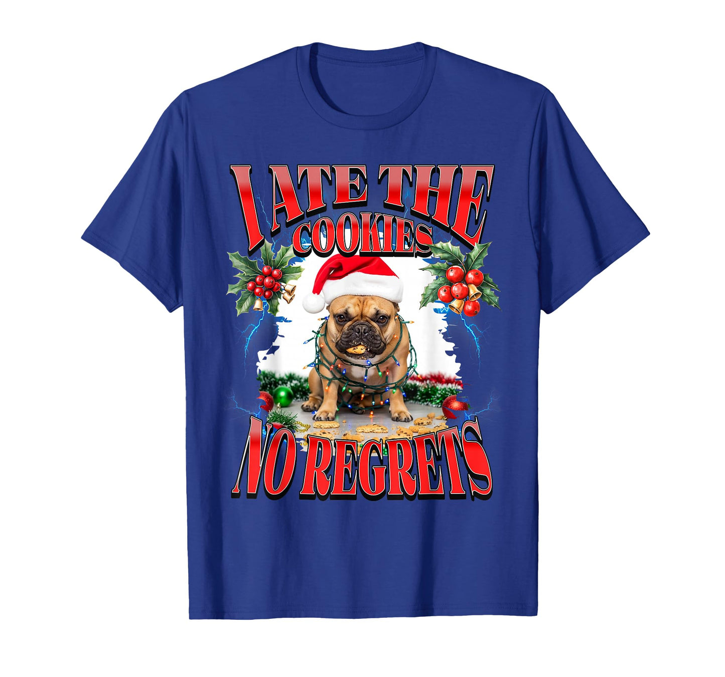 I Ate The Cookies Funny Christmas Cookies French Bulldog T-Shirt