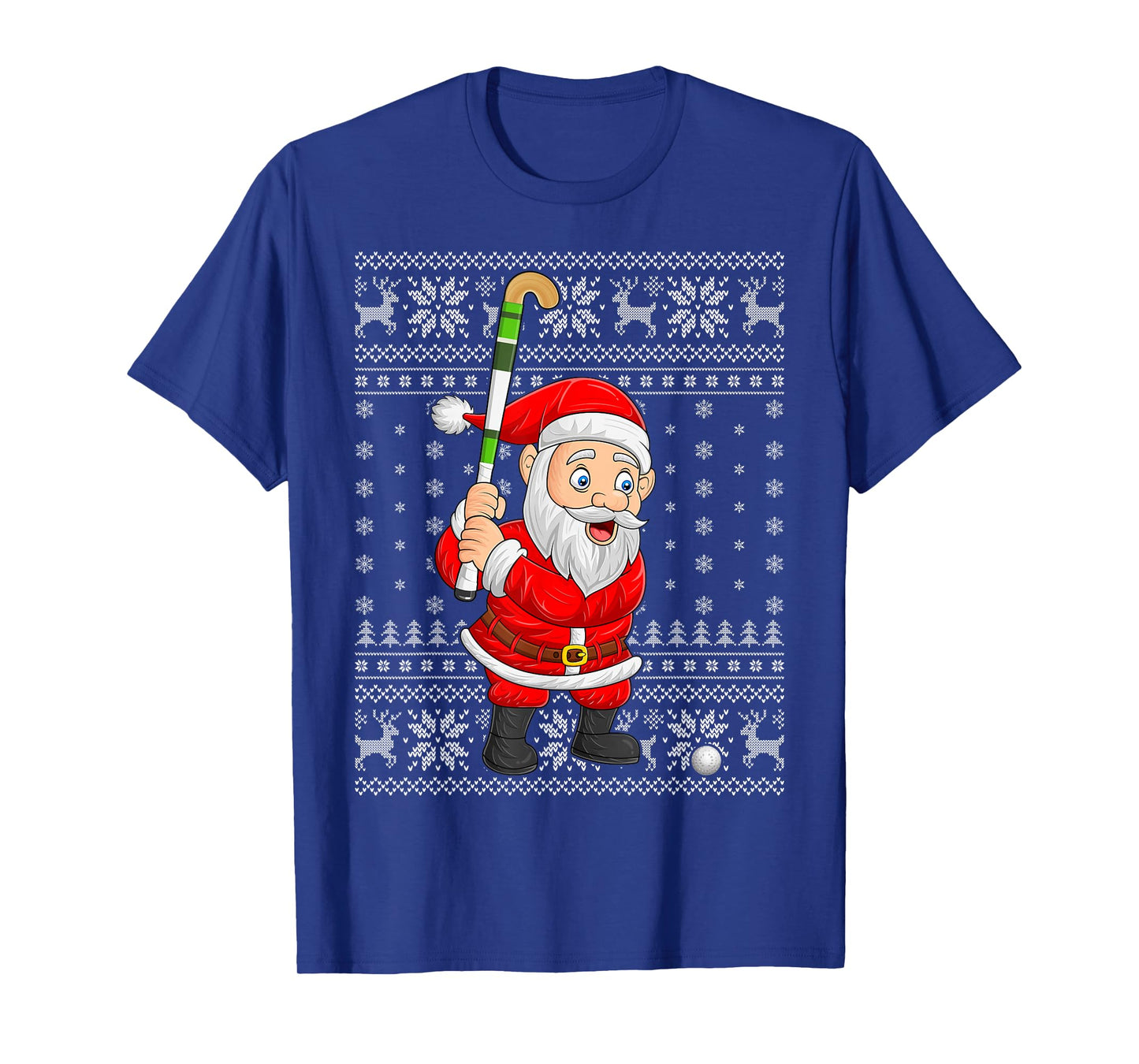 Santa Playing Hockey Ugly Christmas Sweaters Xmas T-Shirt