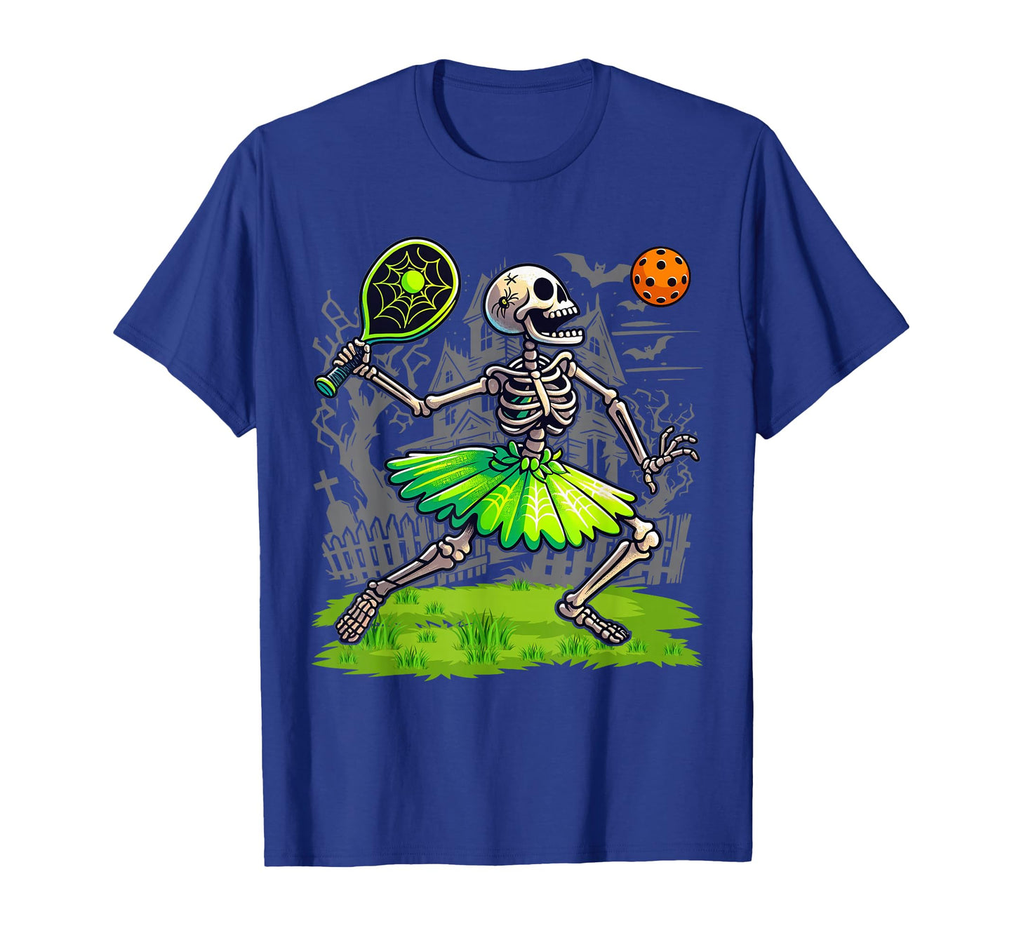 Spooky Pickleball Halloween Skeleton Women T-Shirt